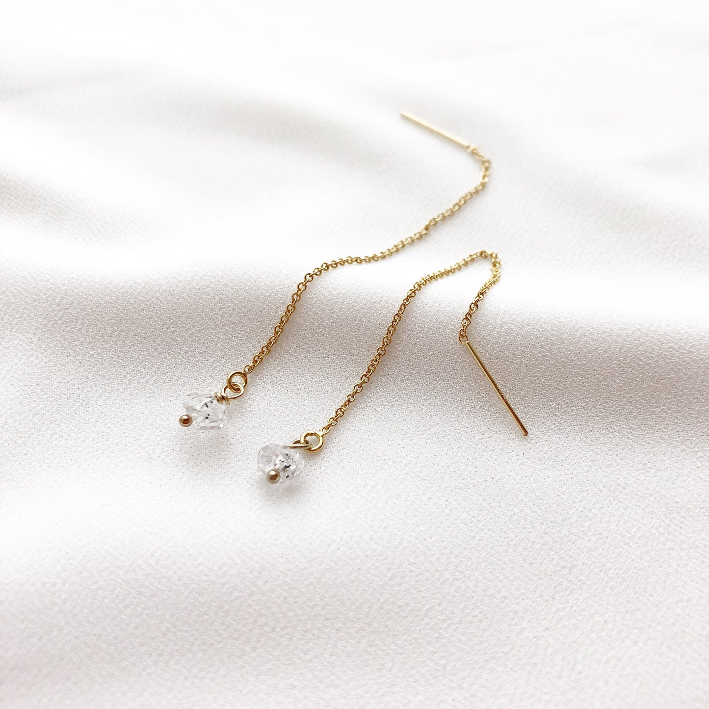 Herkimer Diamond Threader Earrings