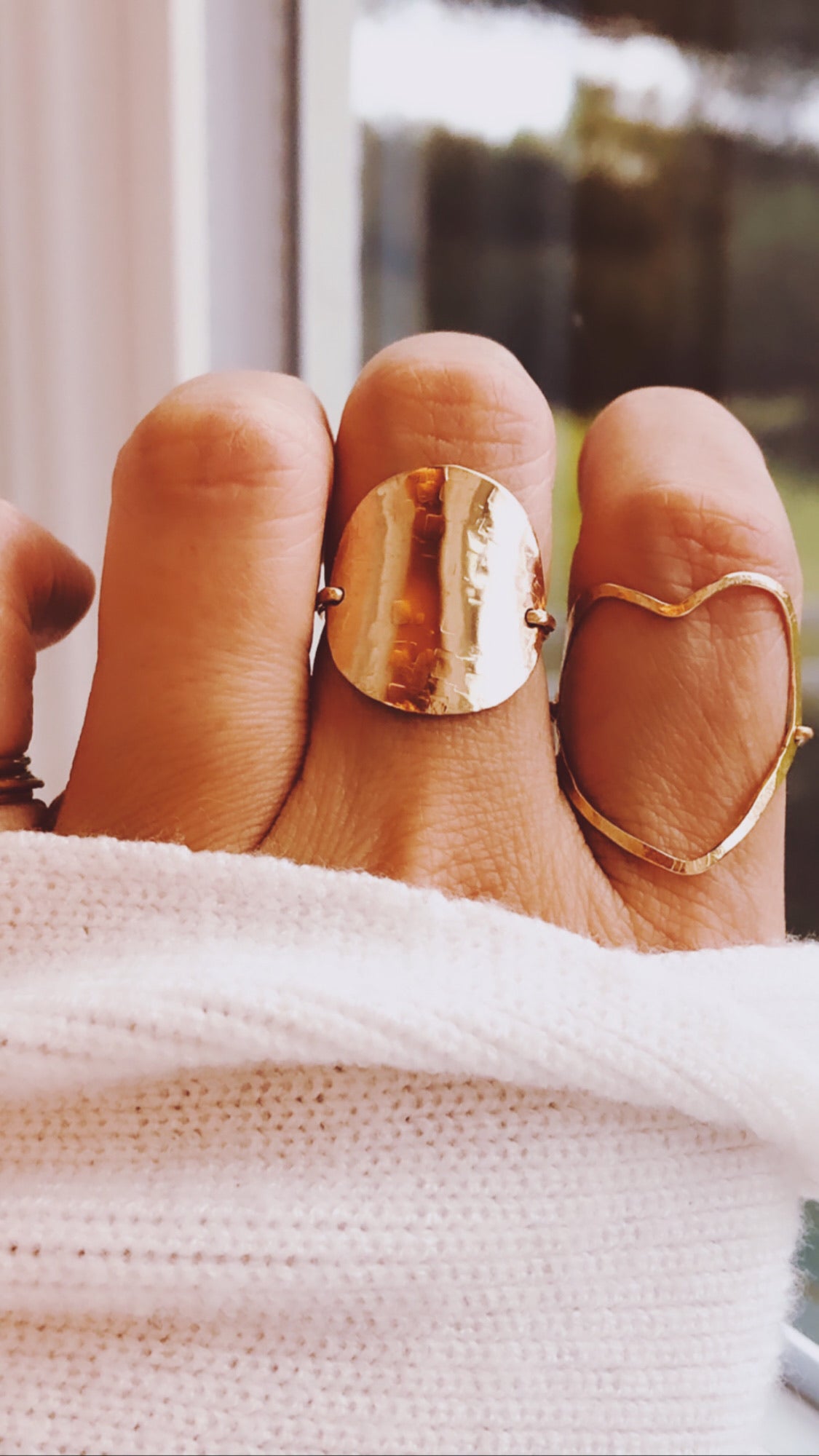 Textured Disc Ring, Large Disc Ring, Stacking Ring, Textured Disc Ring, Statement Ring, Disc Ring, Gold Ring, Everyday Wear