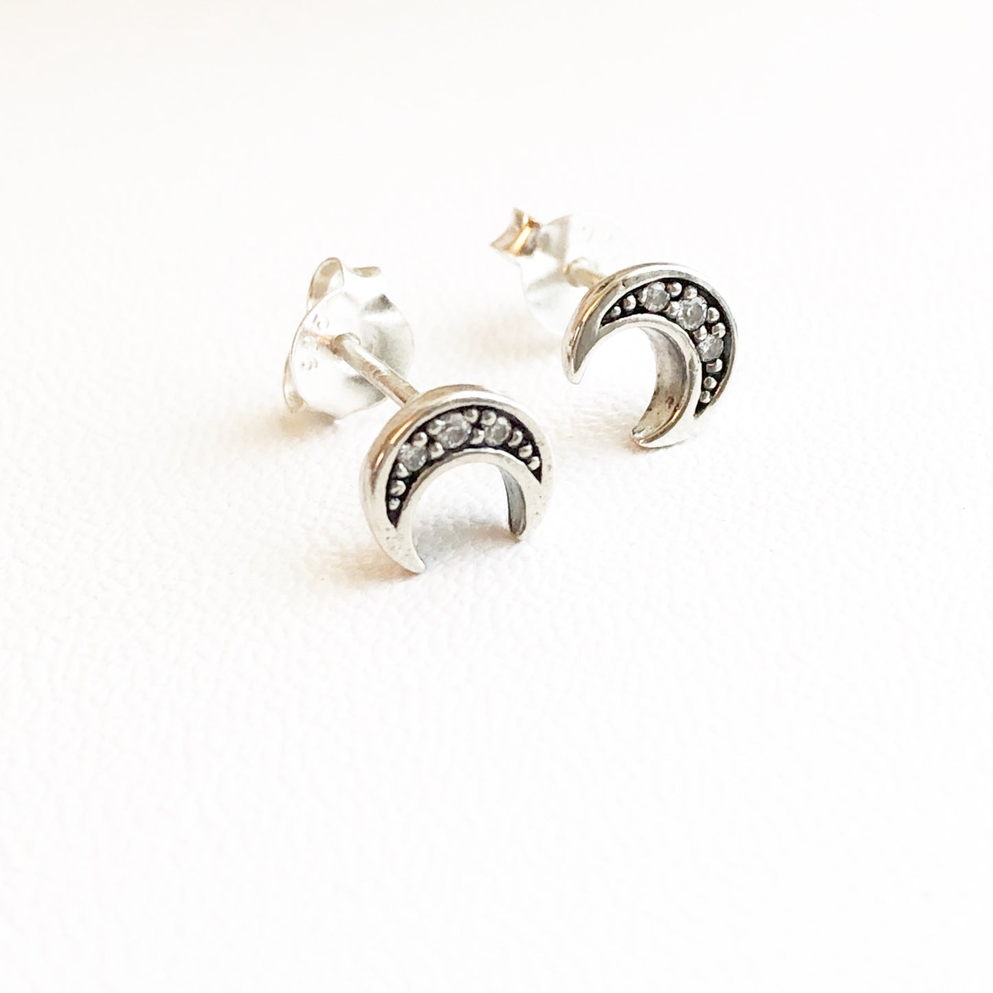 Crescent Moon Stud Earrings