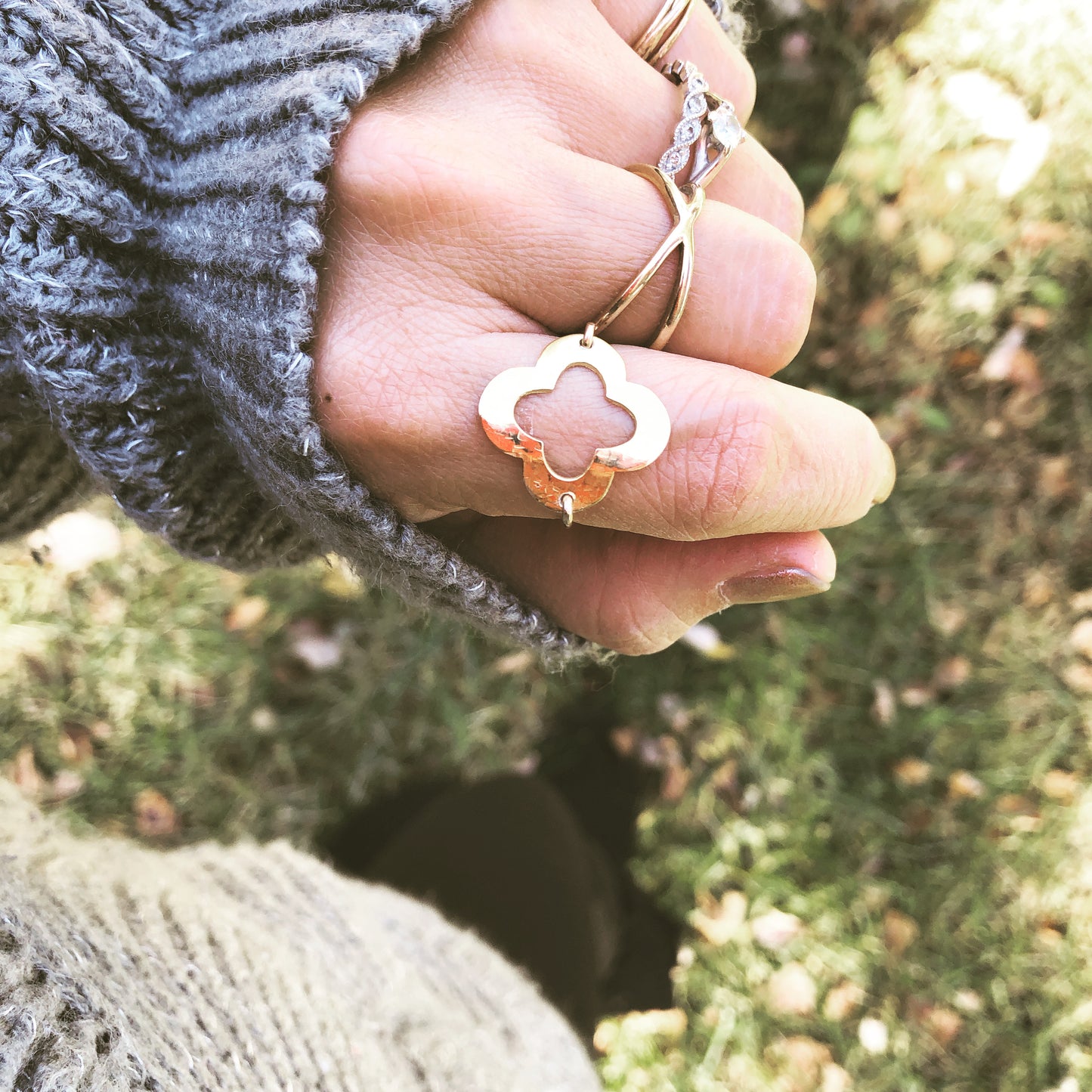 Gold Rings, Silver Rings, clover ring.