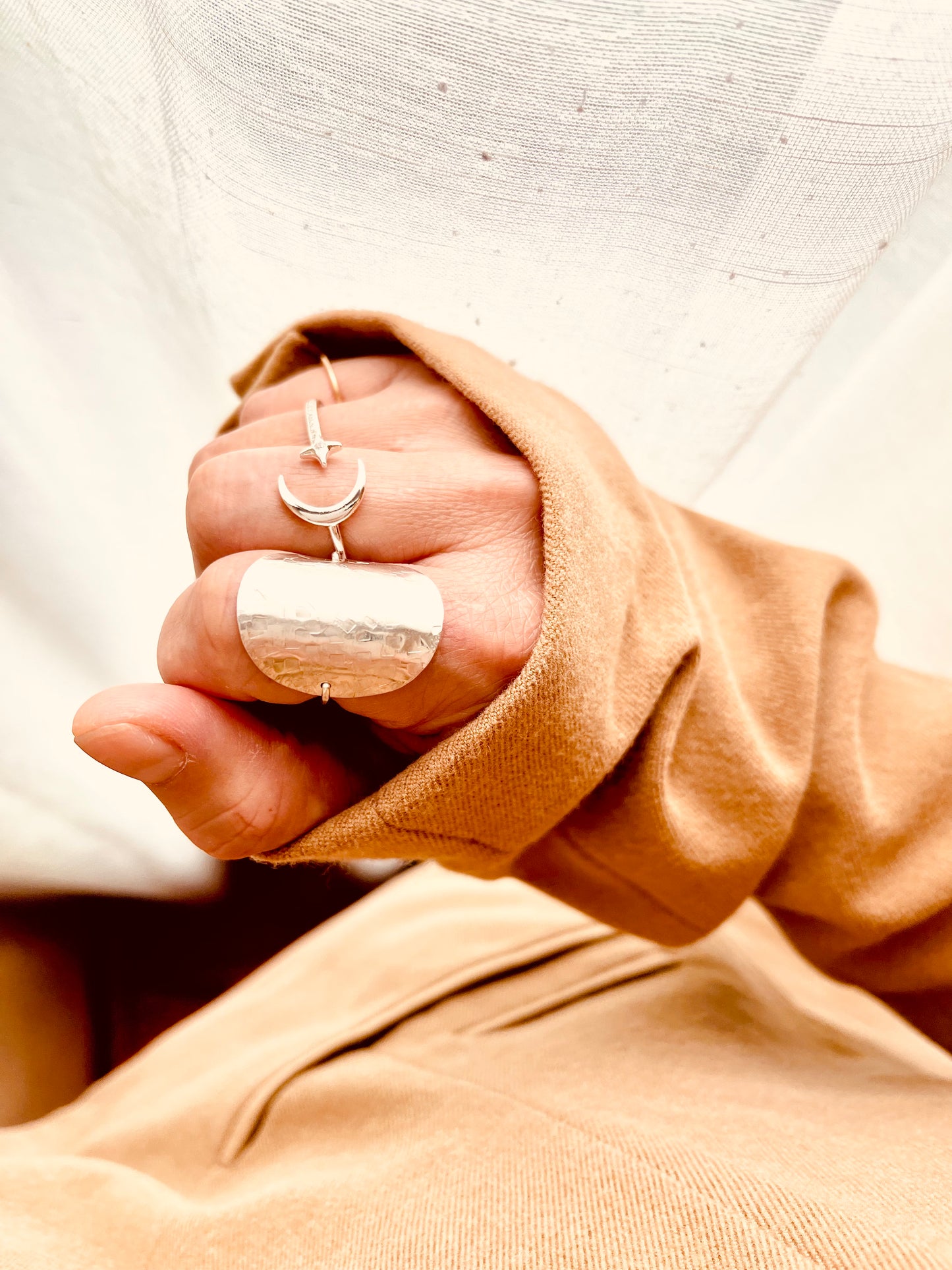 Large Disc Ring - Hammered