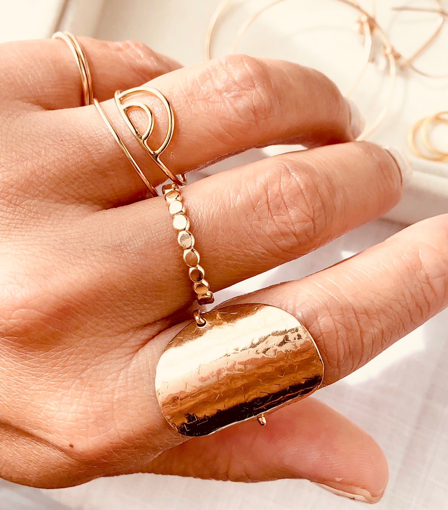 Gold Dot Stacking Ring, Gold Dot Ring, Gold Beaded Band, Dainty Ring, Stacking Ring, Statement Ring, Confetti Ring, Ball Stacking Rings, Poppy Ring