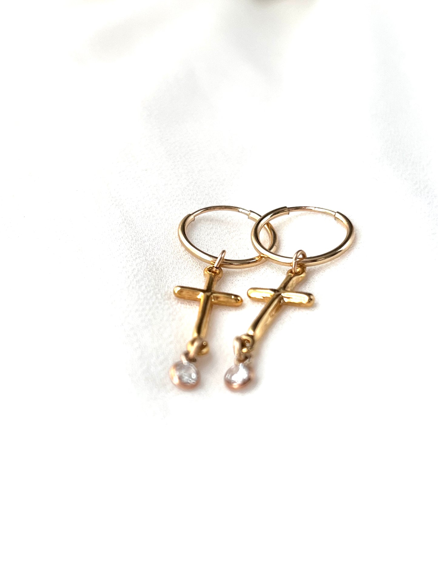Cross Hoop Earrings