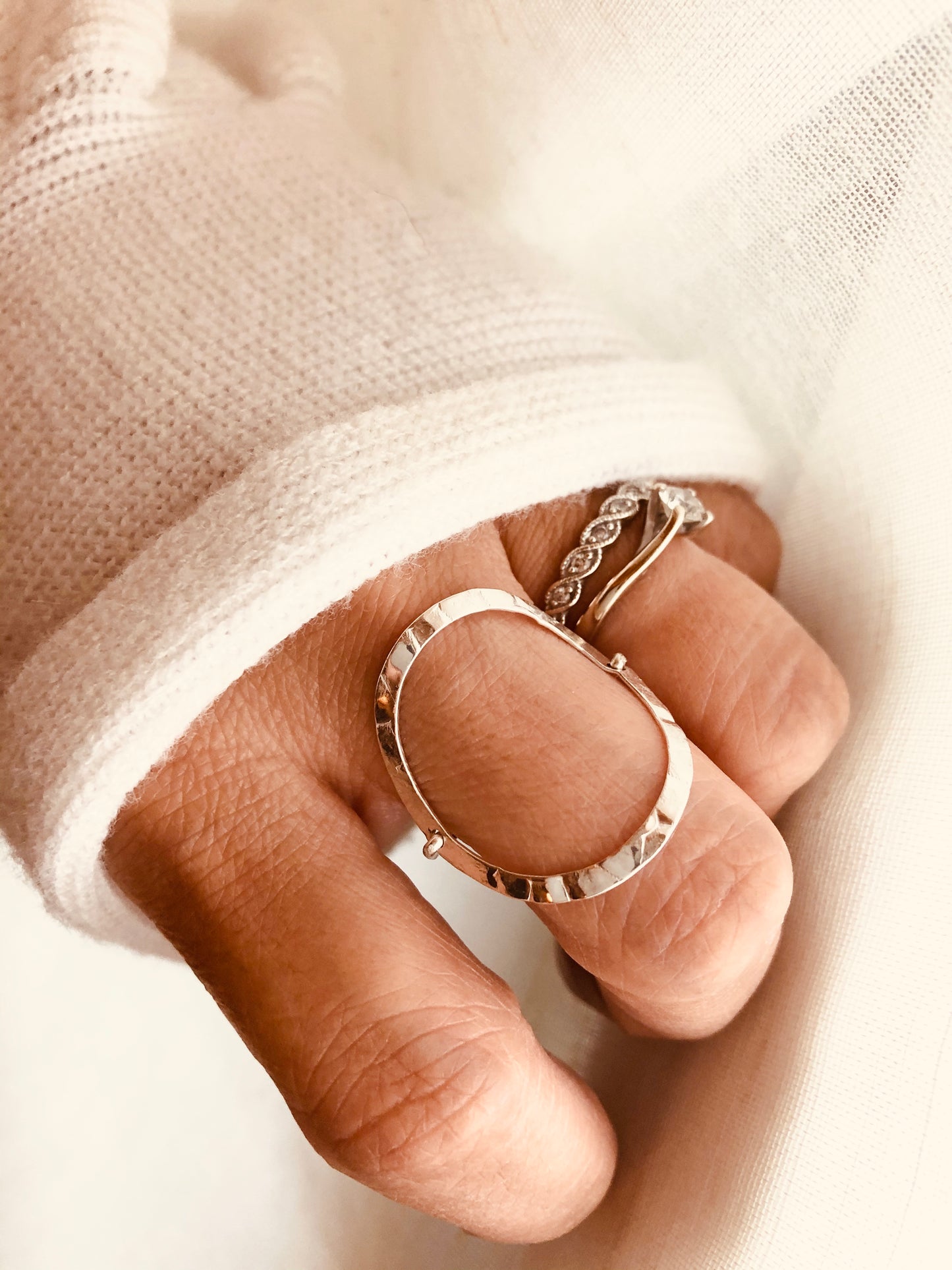Open Circle Ring, Circle Ring, Sterling Silver Circle Ring, Geometric Gold Ring, Large Open Oval Ring, Karma Ring