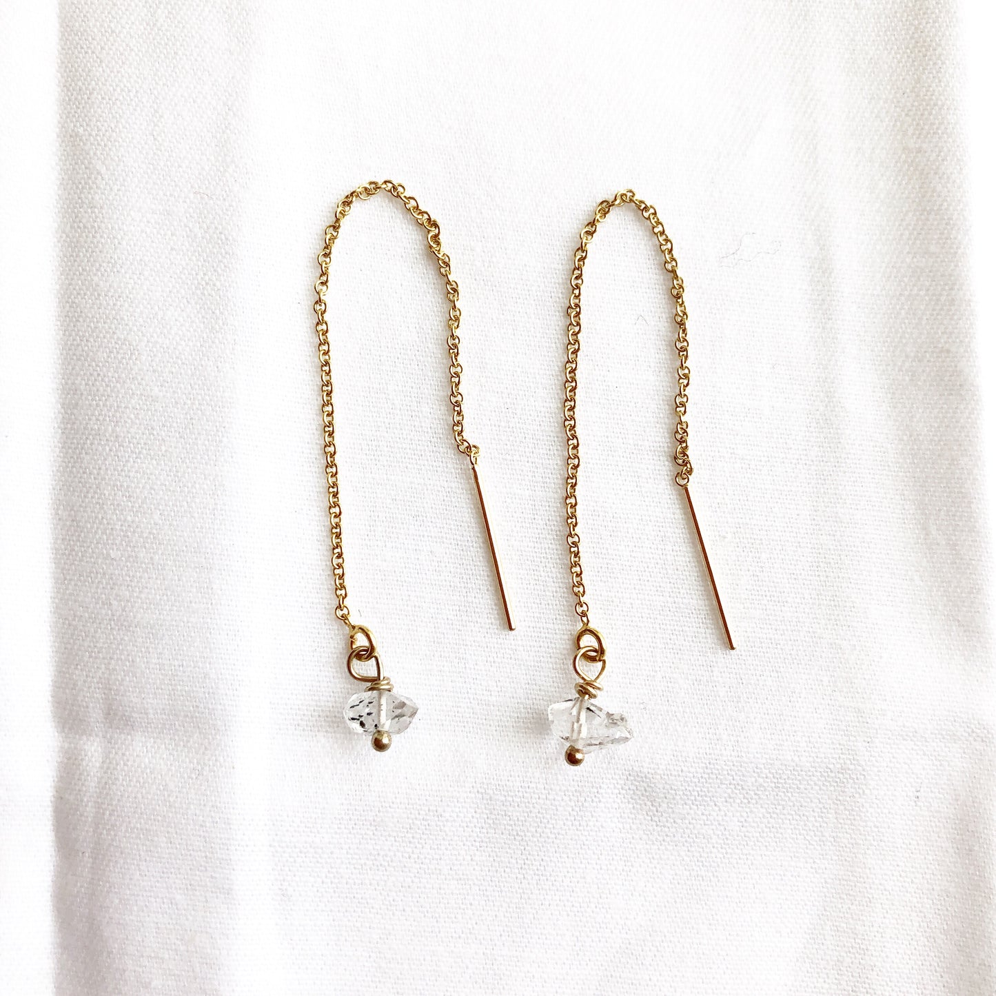 Herkimer Diamond Threader Earrings