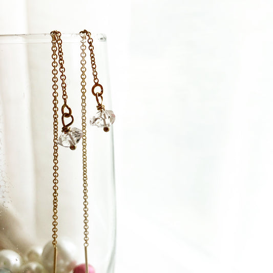 Herkimer Diamond Threader Earrings