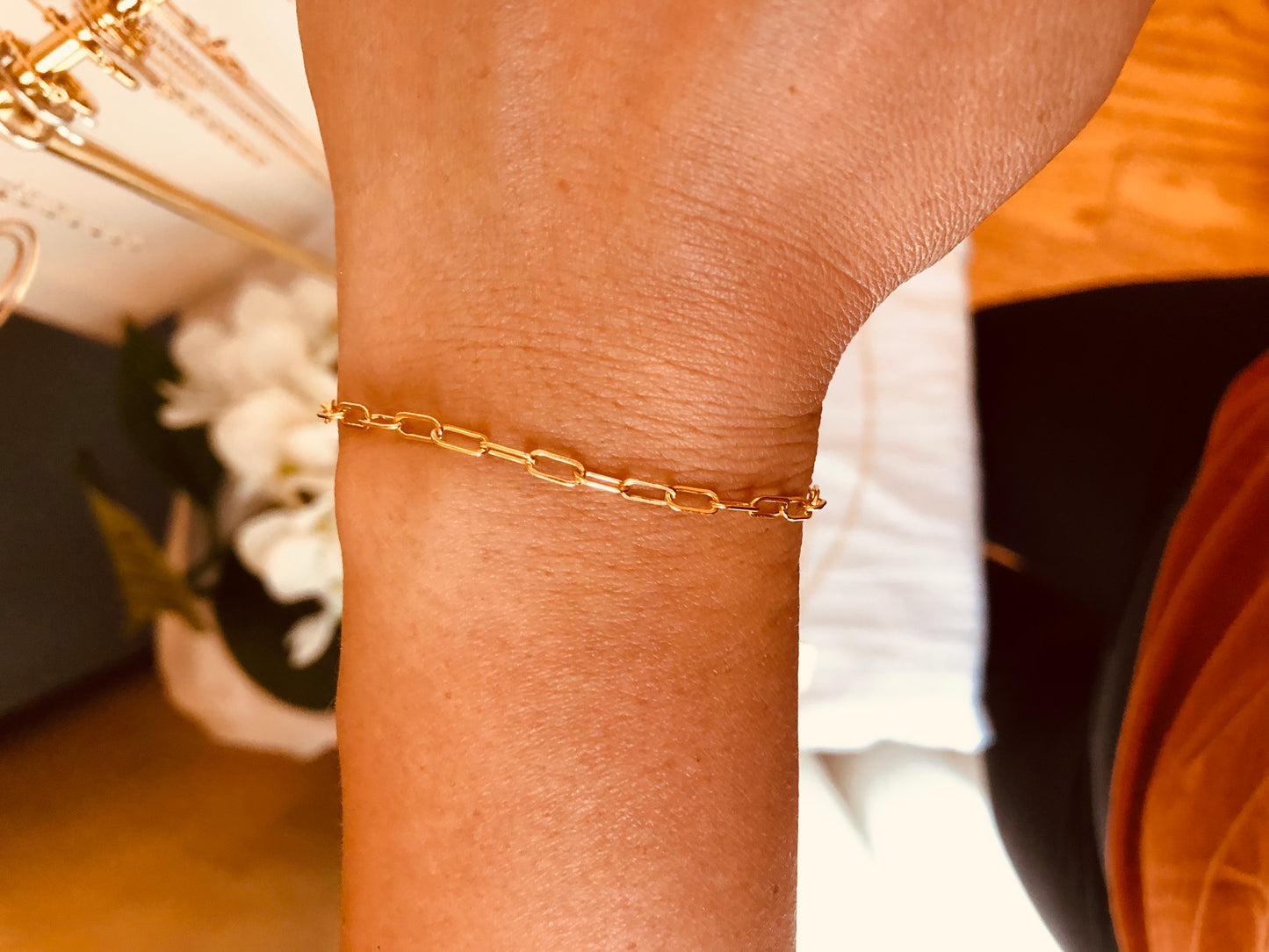 Initial Charm Bracelet, Paperclip Chain Bracelet, Everyday Bracelet, Initial Bracelet, Mothers Gift, Bridal Gift, Bridesmaid Jewelry, chain bracelet, Christmas present