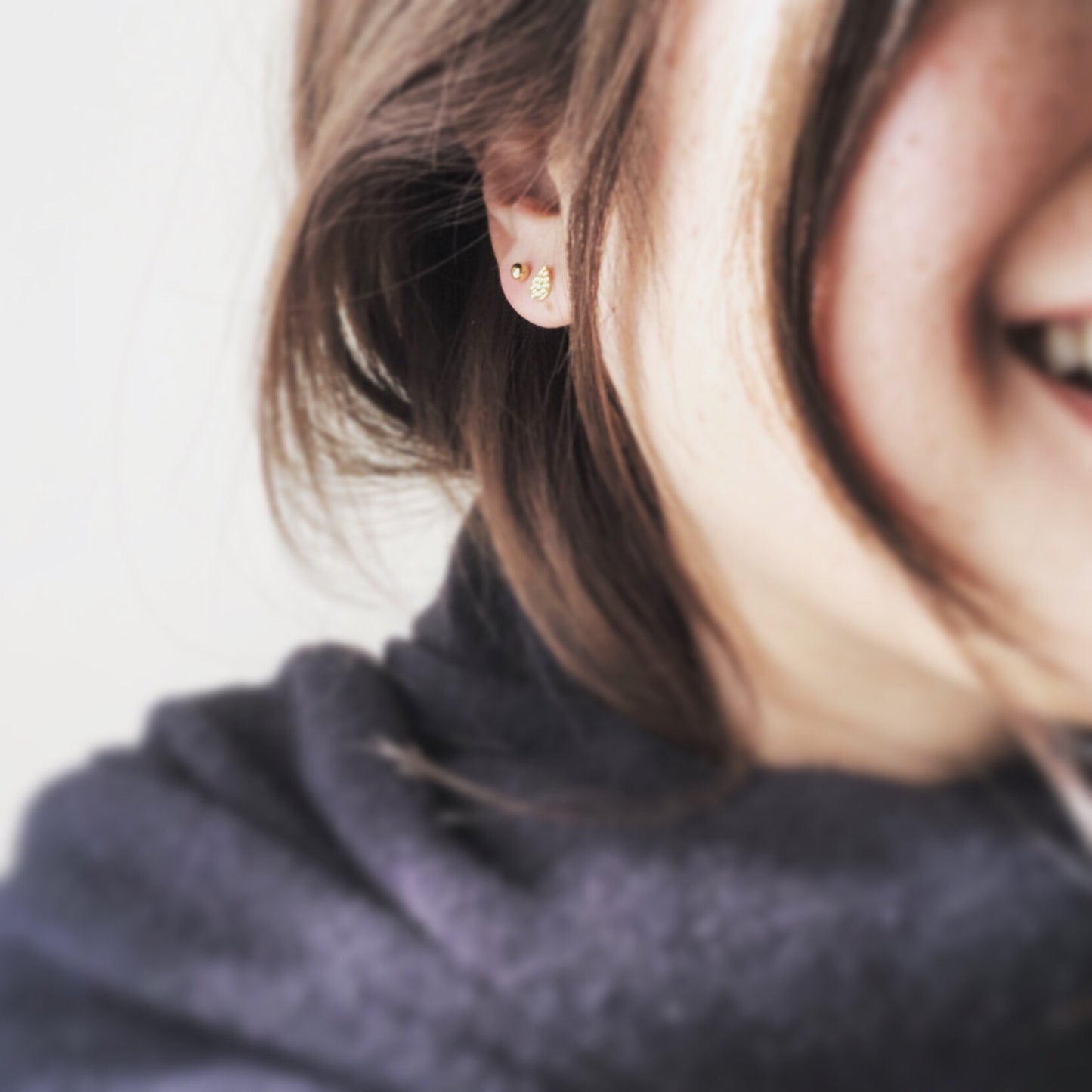 Tiny Teardrop Stud Earrings