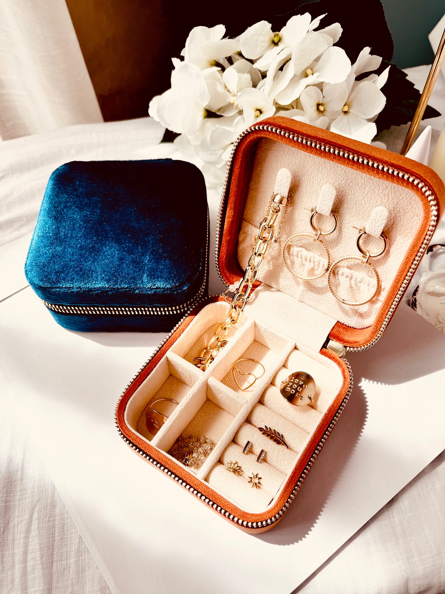 Custom Name Velvet Travel Jewelry Case, Custom Name Jewelry Box, Small Jewelry Organizer, Custom Name Gift, Personalized Jewelry Storage Case, Gift For Her