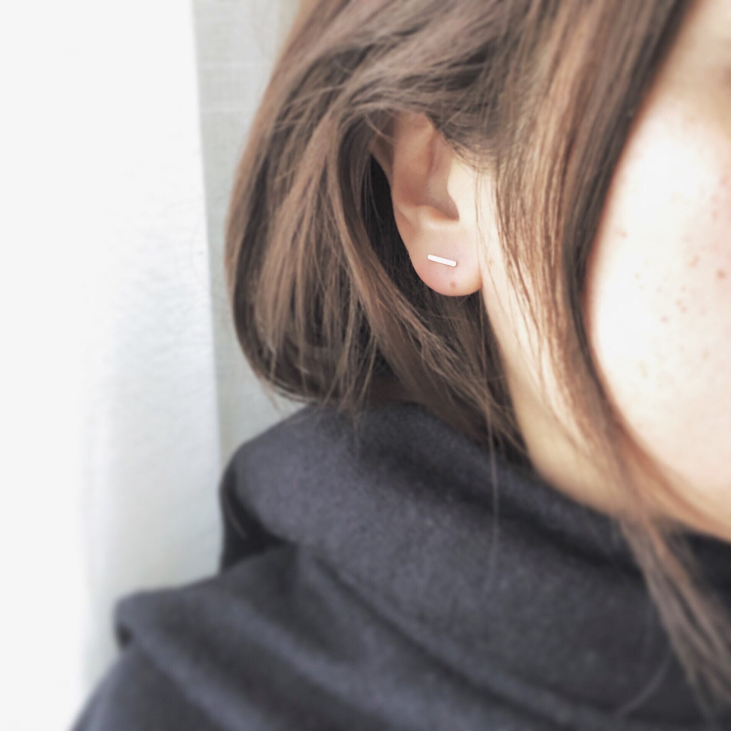 Mini Bar Stud Earrings