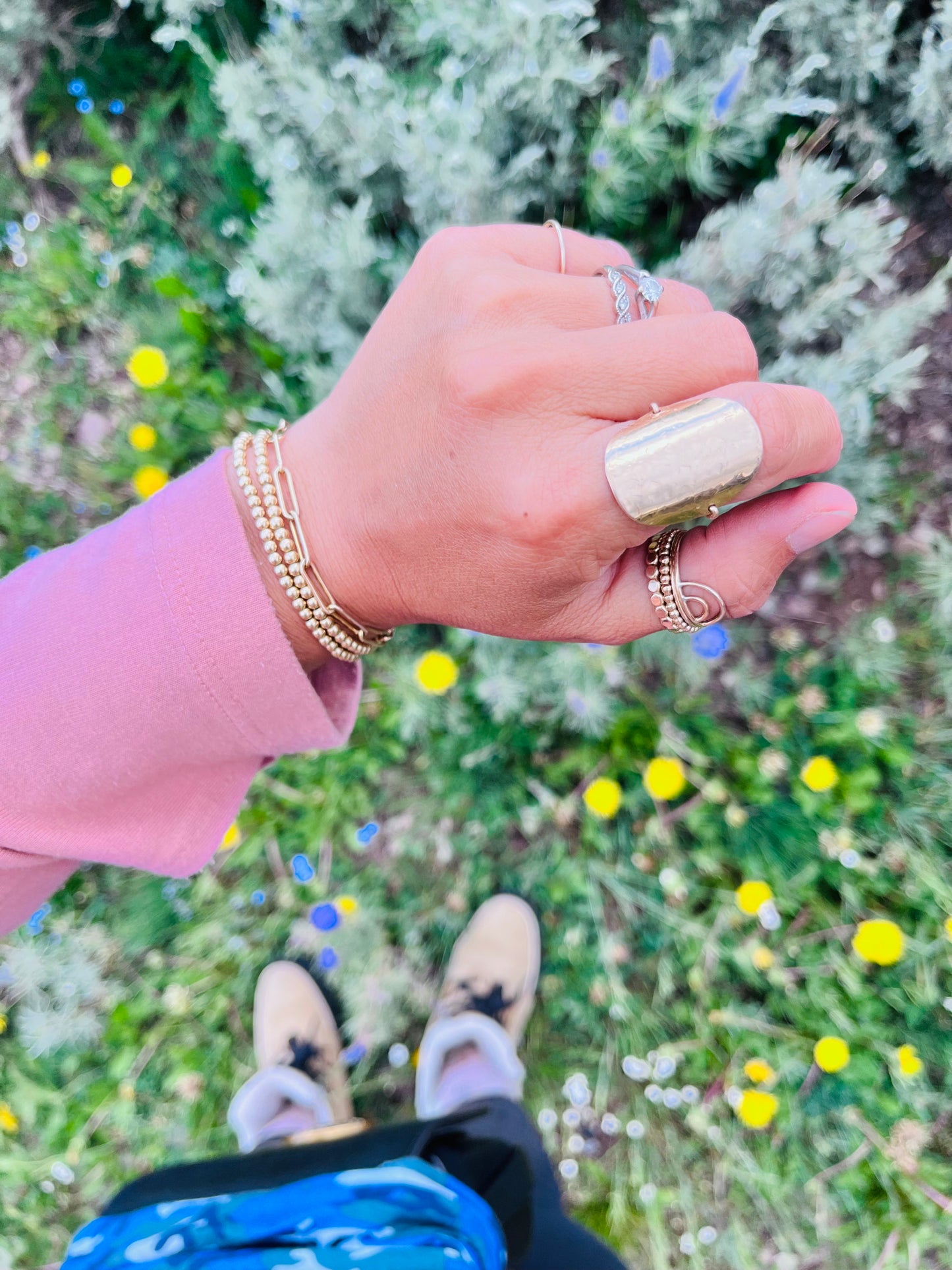 Large Disc Ring - Hammered