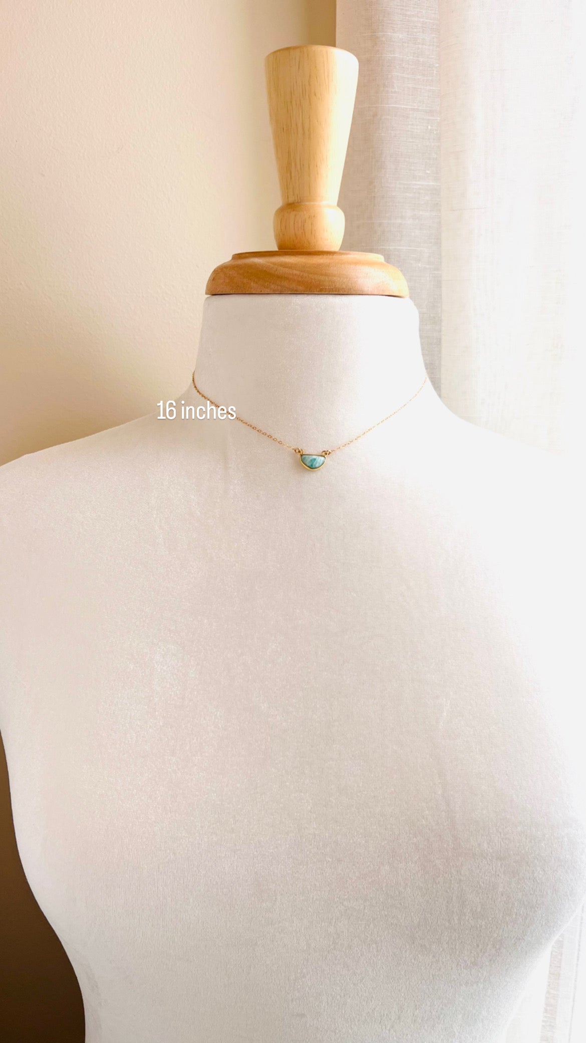 Half Moon Gemstone Necklace