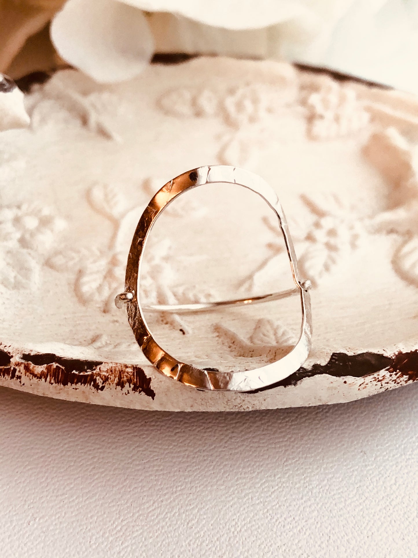 Open Circle Ring, Circle Ring, Sterling Silver Circle Ring, Geometric Gold Ring, Large Open Oval Ring, Karma Ring