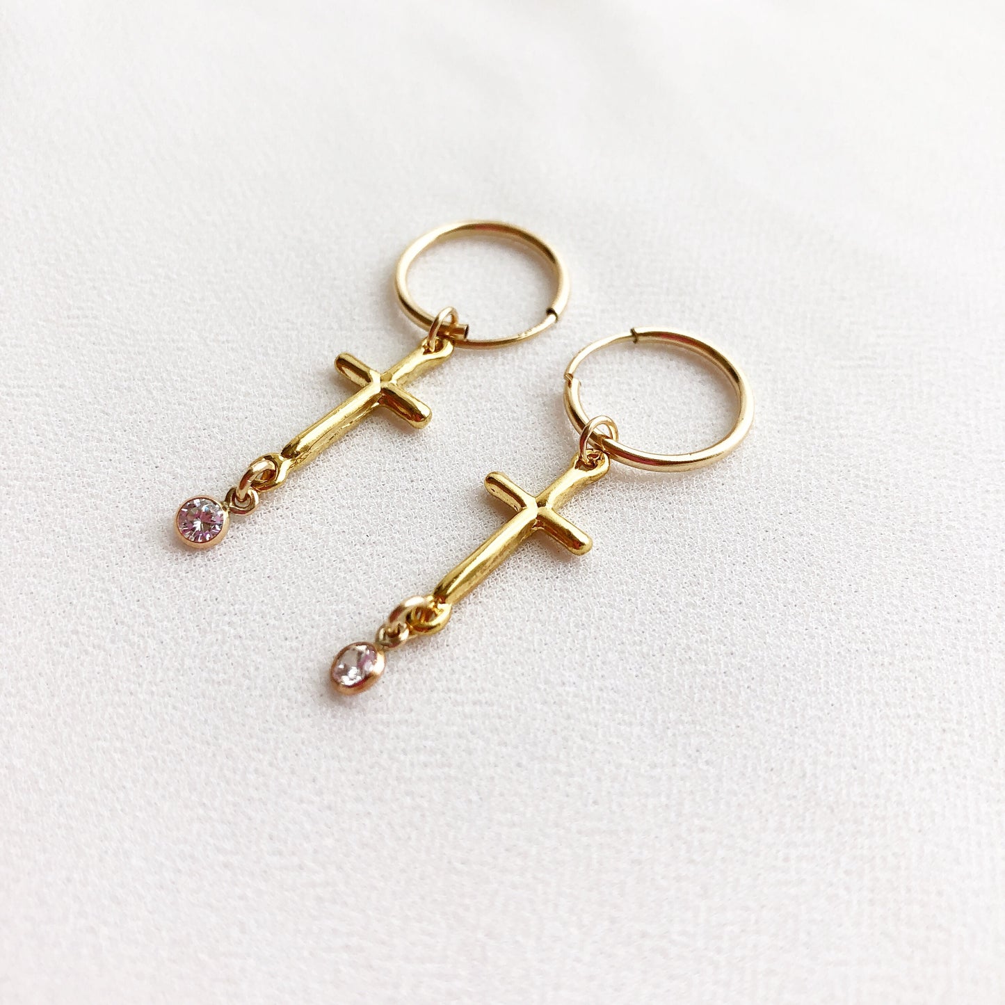 Cross Hoop Earrings