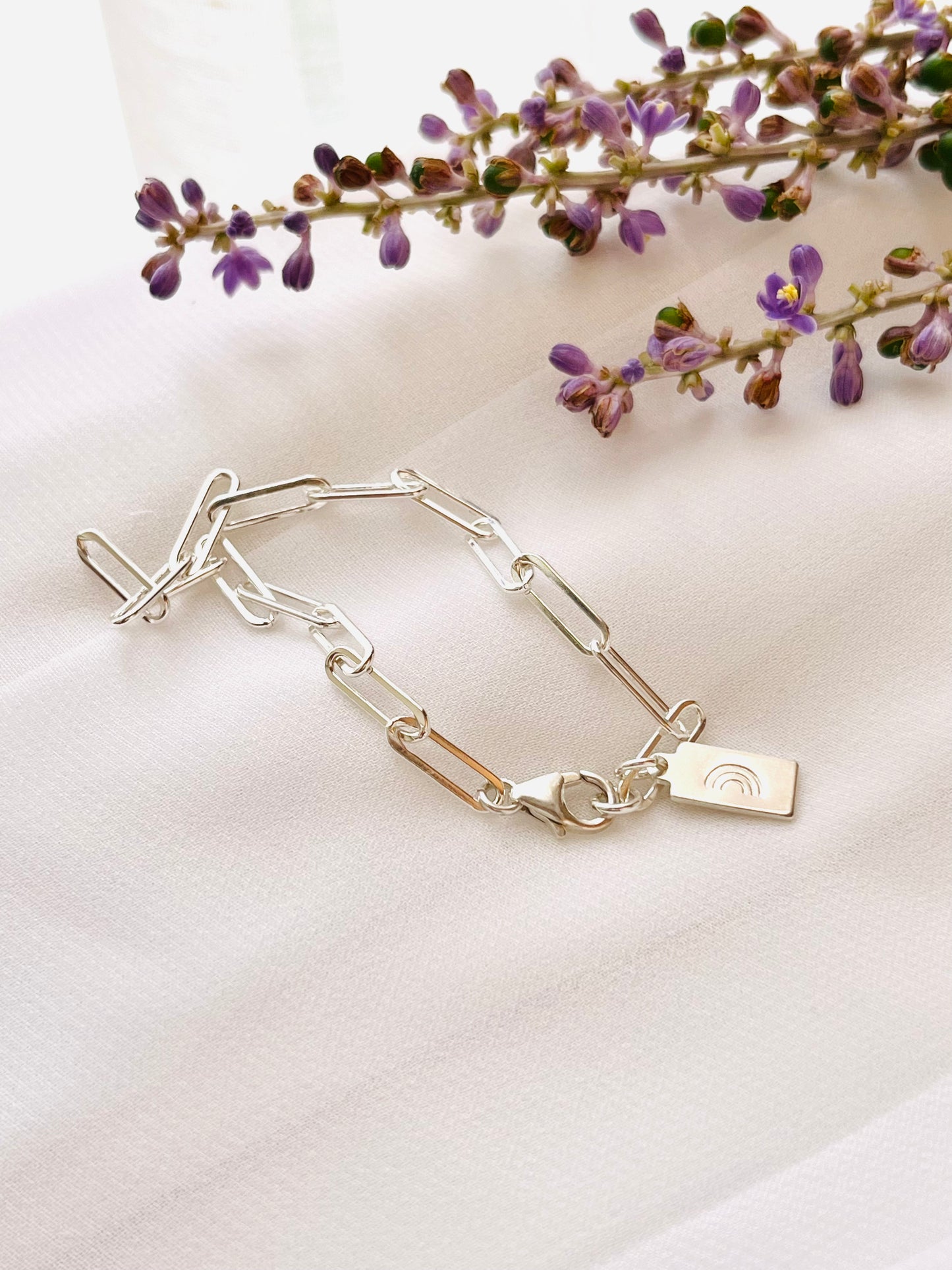 Custom Initial Bracelet, Tag Initial Bracelet, Personalized Tag with Initial, Custom Tag Bracelet, Paperclip Bracelet, Stack Bracelet, rainbow bracelet, Christmas gift, Birthday Gift, holidays gift, gift for her