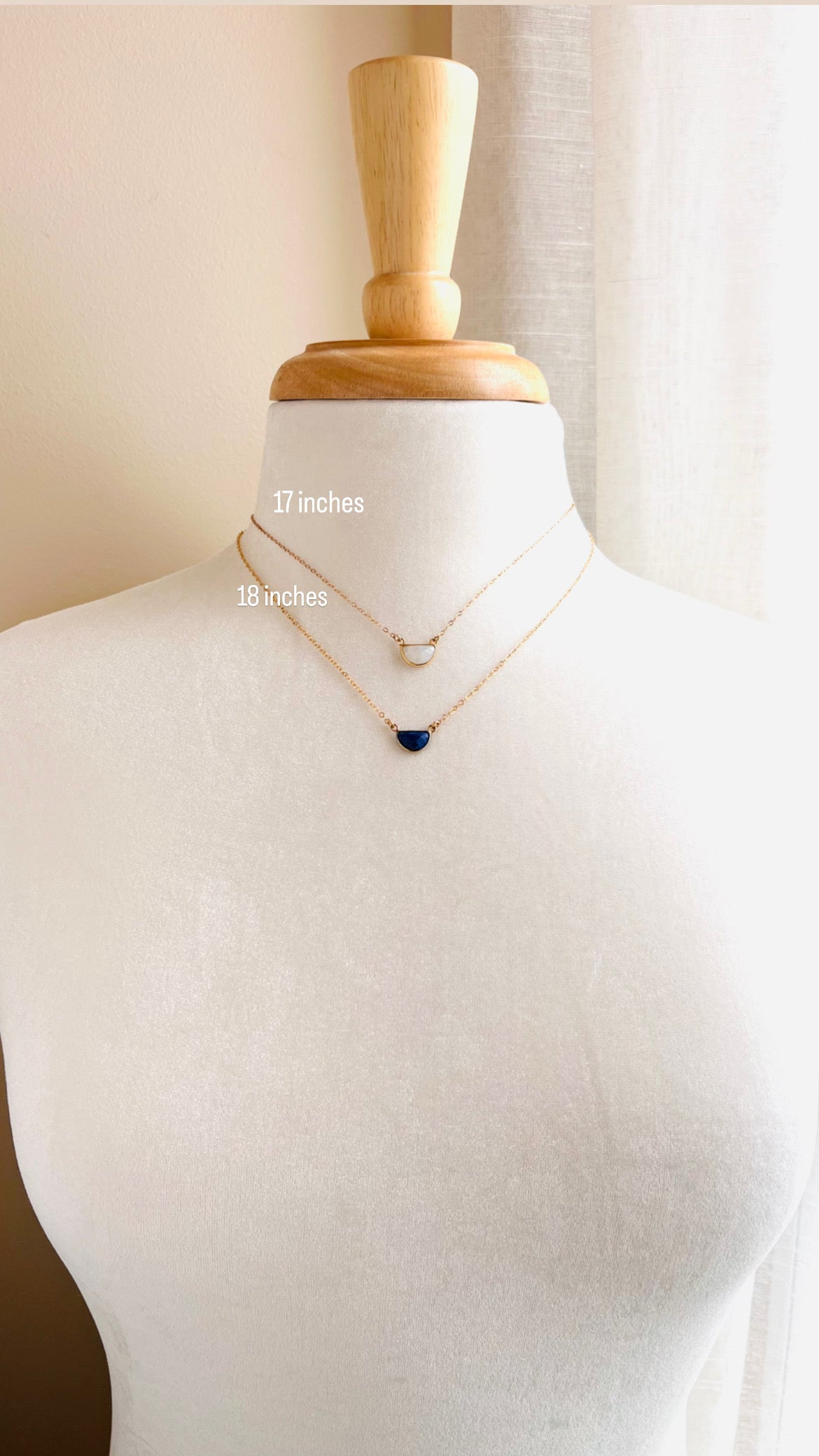 Half Moon Gemstone Necklace