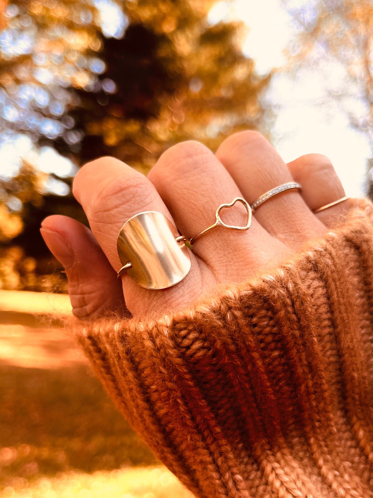 Disc Ring, Smooth Disc Ring, Statement Ring, Large Disc Ring, Circle Ring, Gift For Her, 14K Gold Filled Ring, Sterling Silver Ring