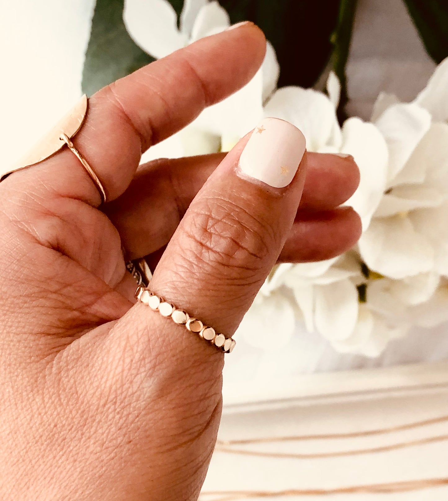 Gold Dot Stacking Ring, Gold Dot Ring, Gold Beaded Band, Dainty Ring, Stacking Ring, Statement Ring, Confetti Ring, Ball Stacking Rings, Poppy Ring