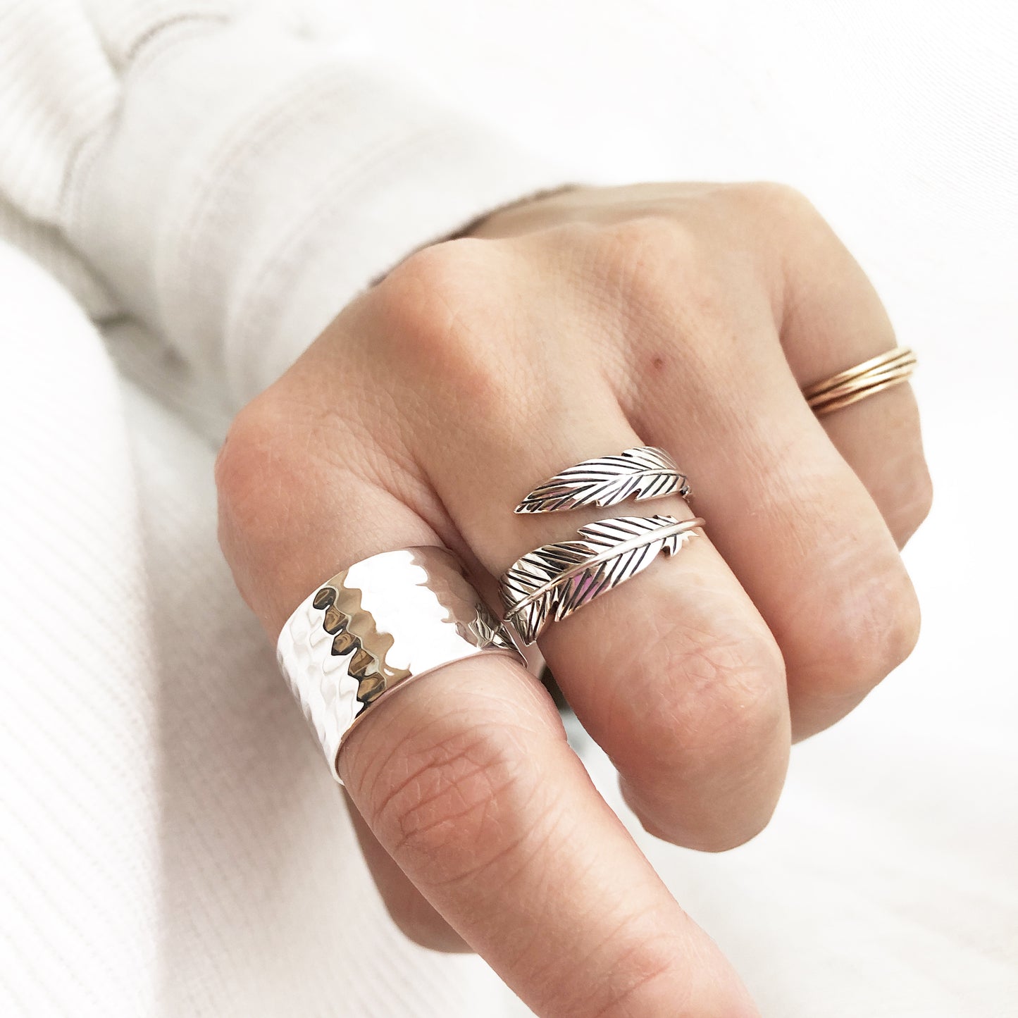 Feather Ring, Silver Feather Ring, Gold Feather Ring