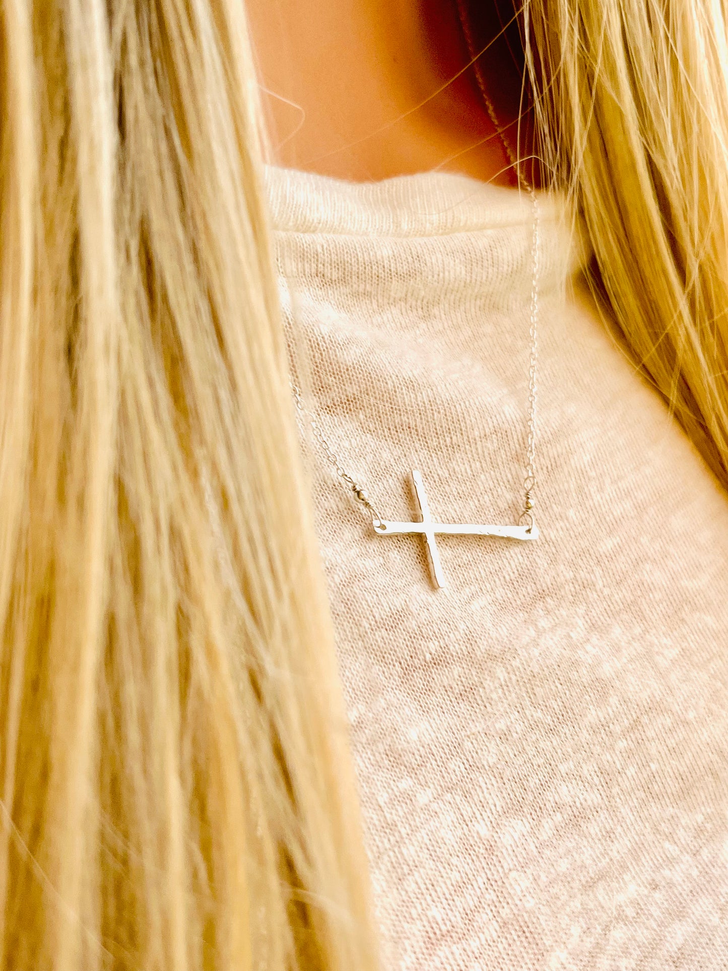 Sterling Silver Sideways Cross Necklace, cross necklace, cross jewelry, gift for Mother, gift for her, everyday jewelry, gift ideas, holiday gift, birthday gifts, valentines gift