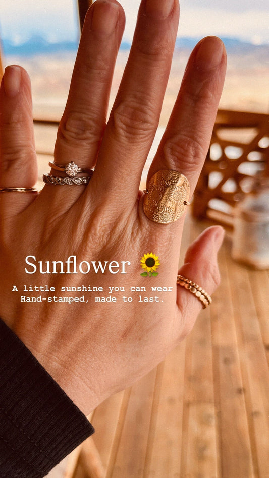Why I Designed My Hand-Stamped Sunflower Ring 🌻