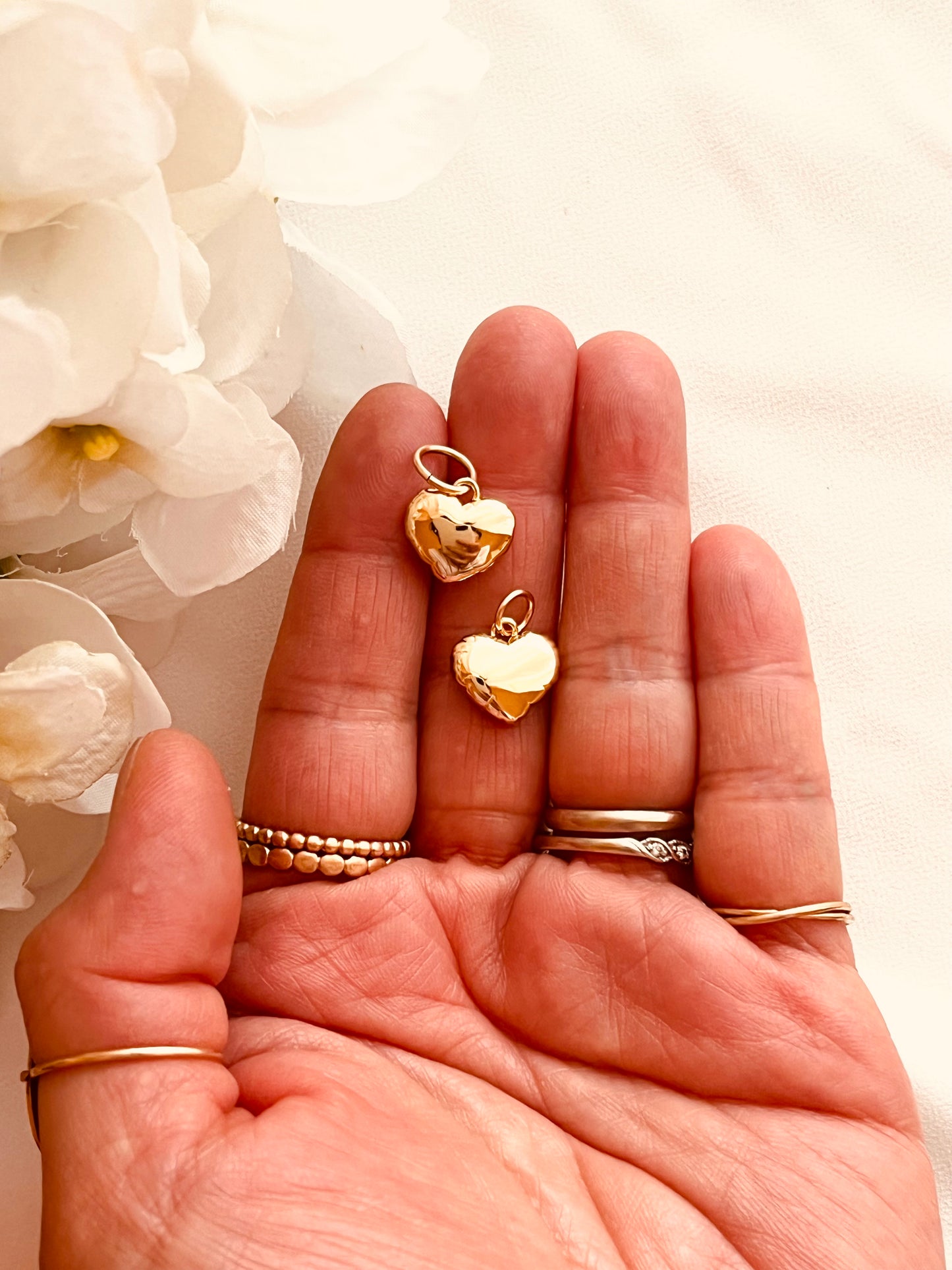 Gold Balloon Heart Charm