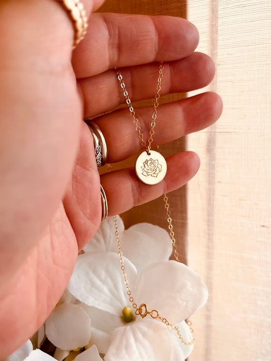 Personalized Birth Flower Necklace | 14k Gold Filled, Sterling Silver & Rose Gold Filled
