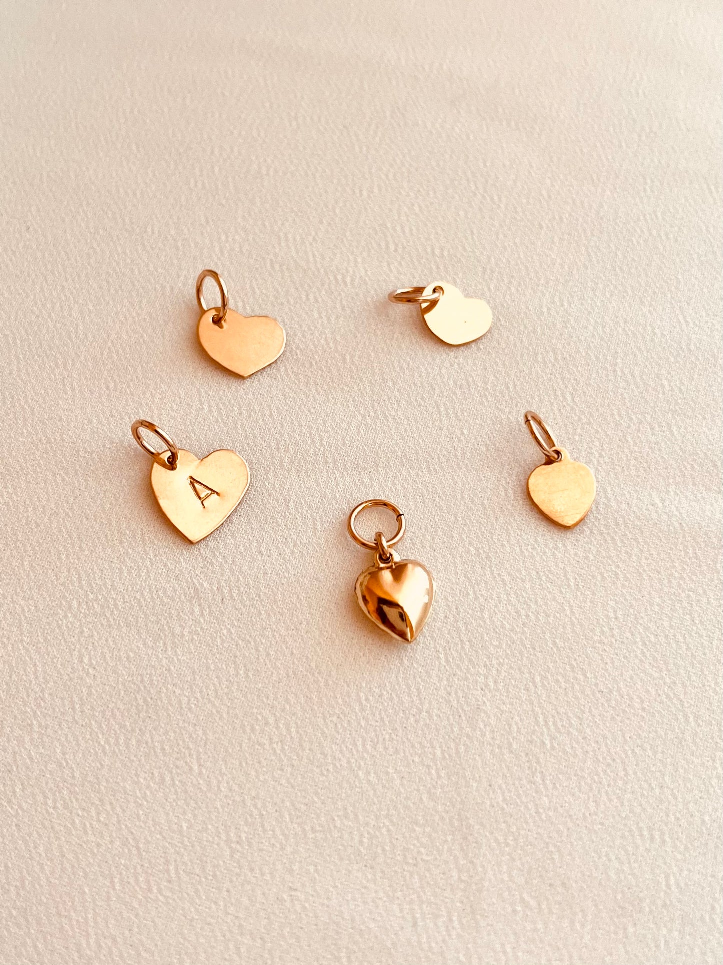 Heart Charm Collection | Gold Heart Charms for Bracelet & Necklace