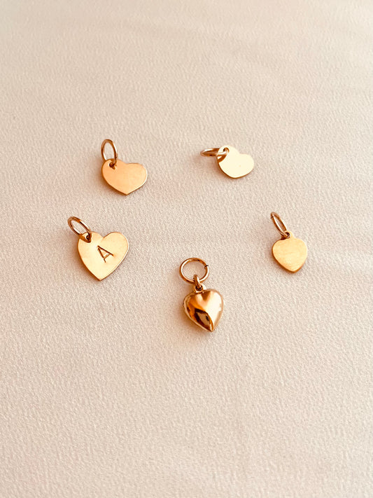 Heart Charm Collection | Gold Heart Charms for Bracelet & Necklace
