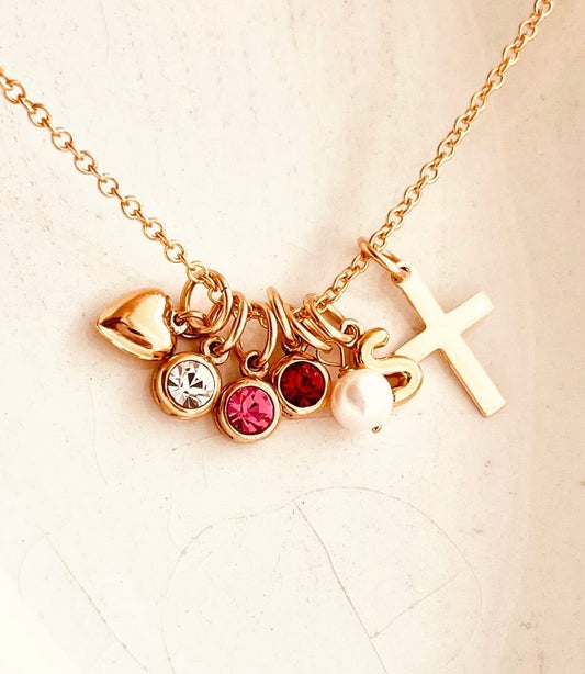 Elodie Charm Necklace, Charms, charm necklace, charm jewelry, birthday gift, birthstone jewelry, birthstone necklace, gift for her 