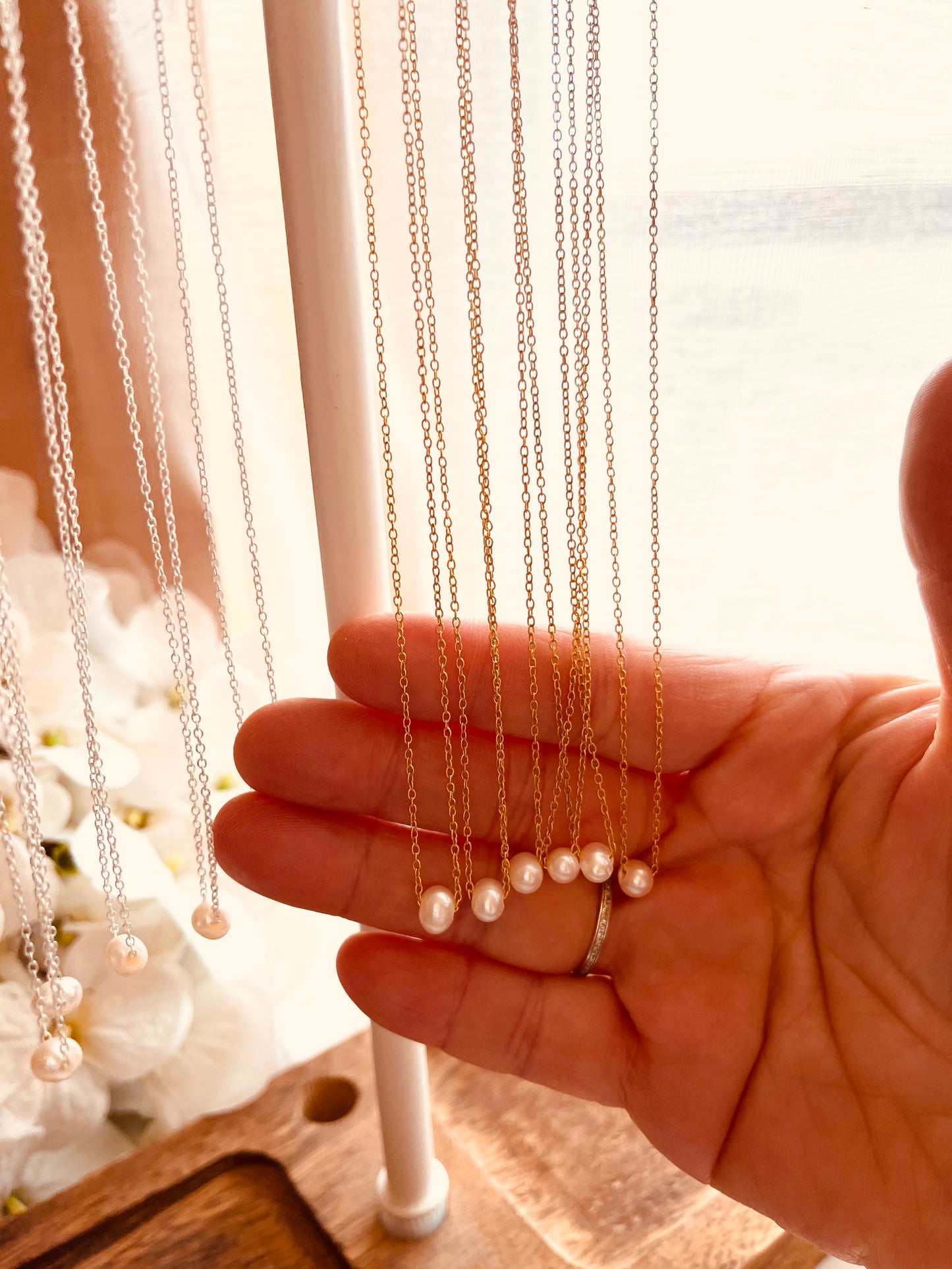 Dainty Freshwater Pearl Necklace - 18” Everyday Necklace