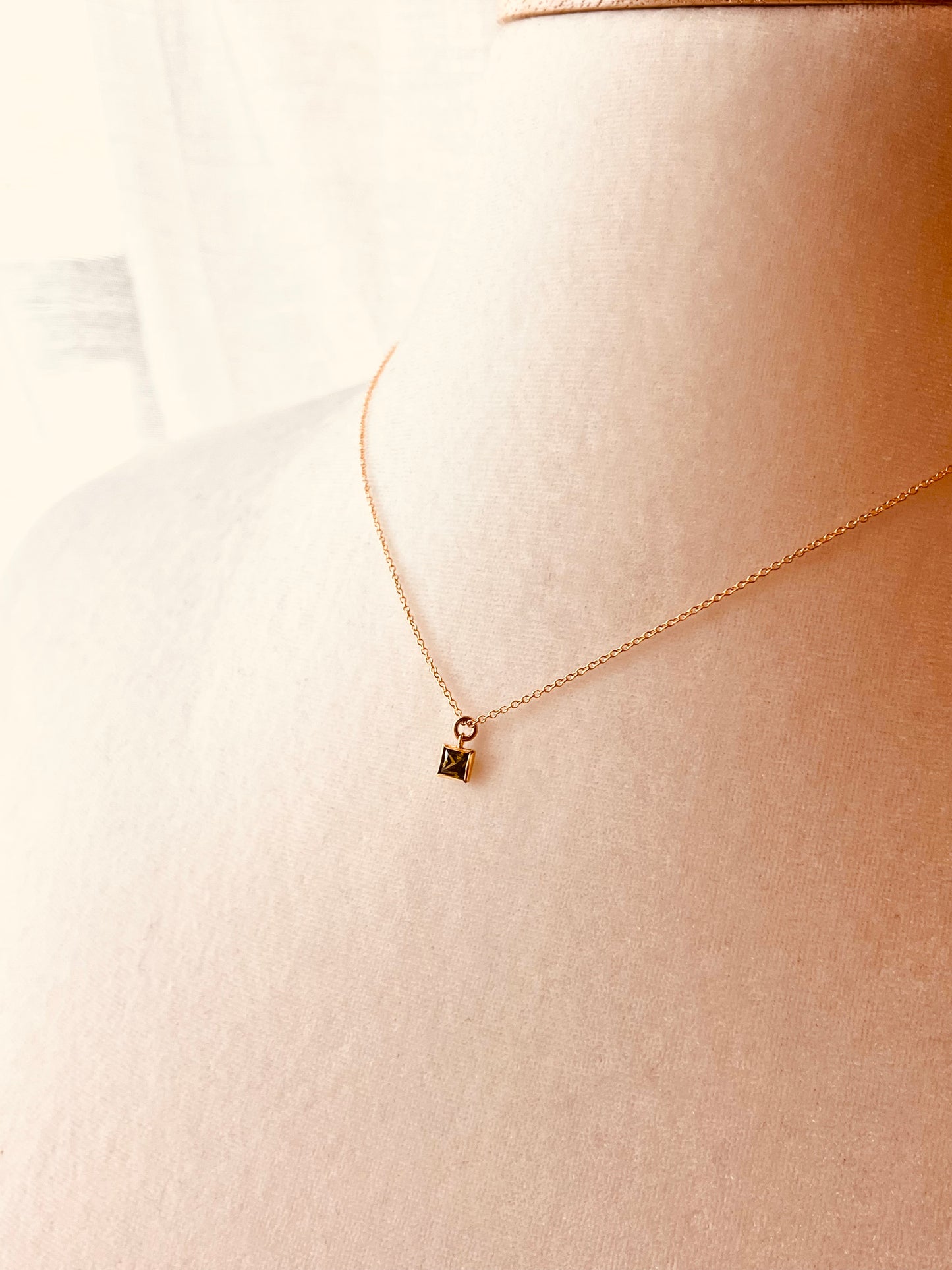 Tiny Peridot Necklace | August Birthstone | 14K Gold Filled Jewelry