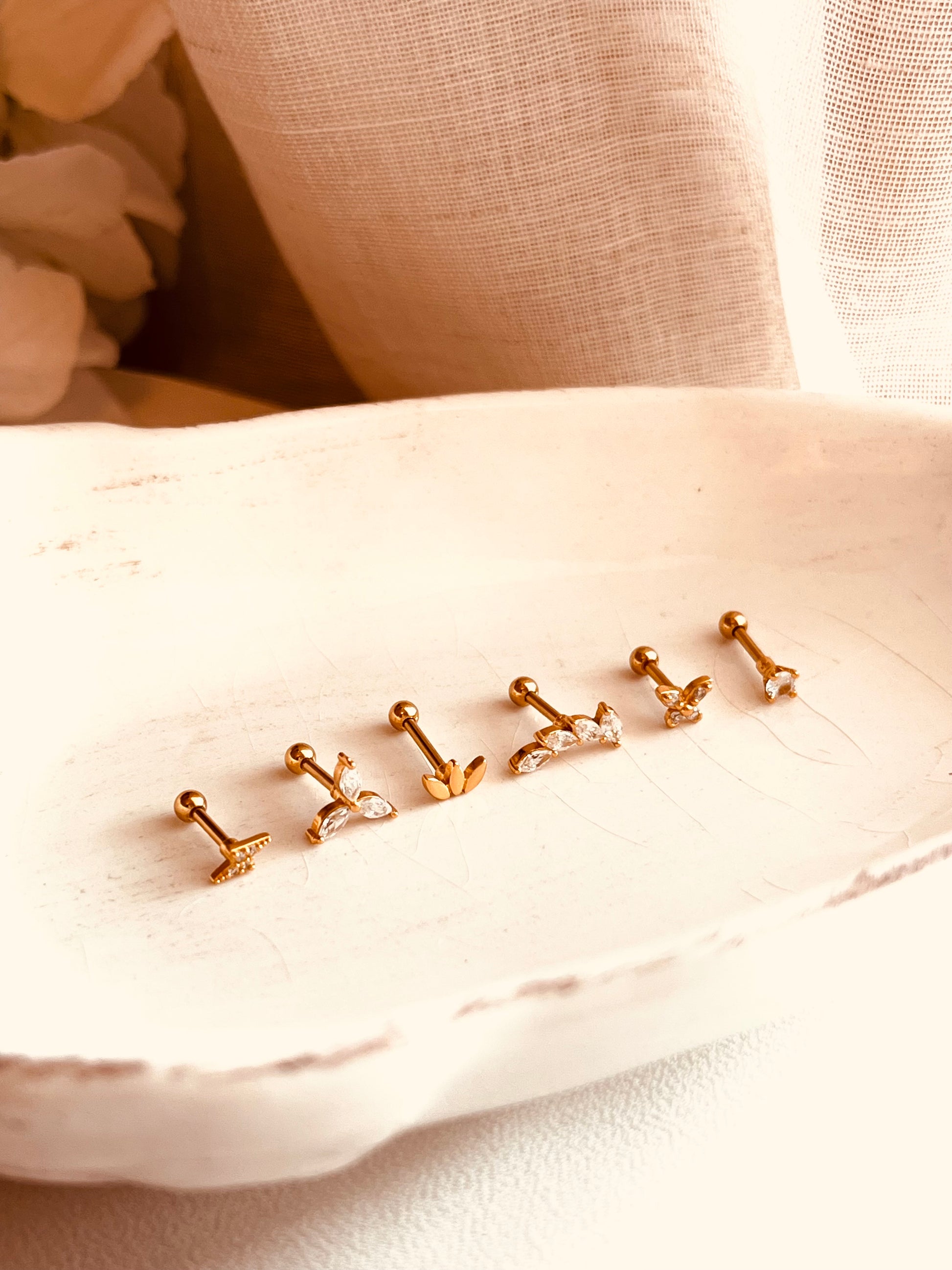 Dainty Gold Stud Earrings Set | Mix & Match Screw-On Back | Everyday Sleep-In Earrings, mix and match studs, screw back earrings, live in earrings, gold stud set, hypoallergenic earrings, everyday earrings, dainty ear stack, surgical steel studs, minimalist jewelry, comfortable earrings