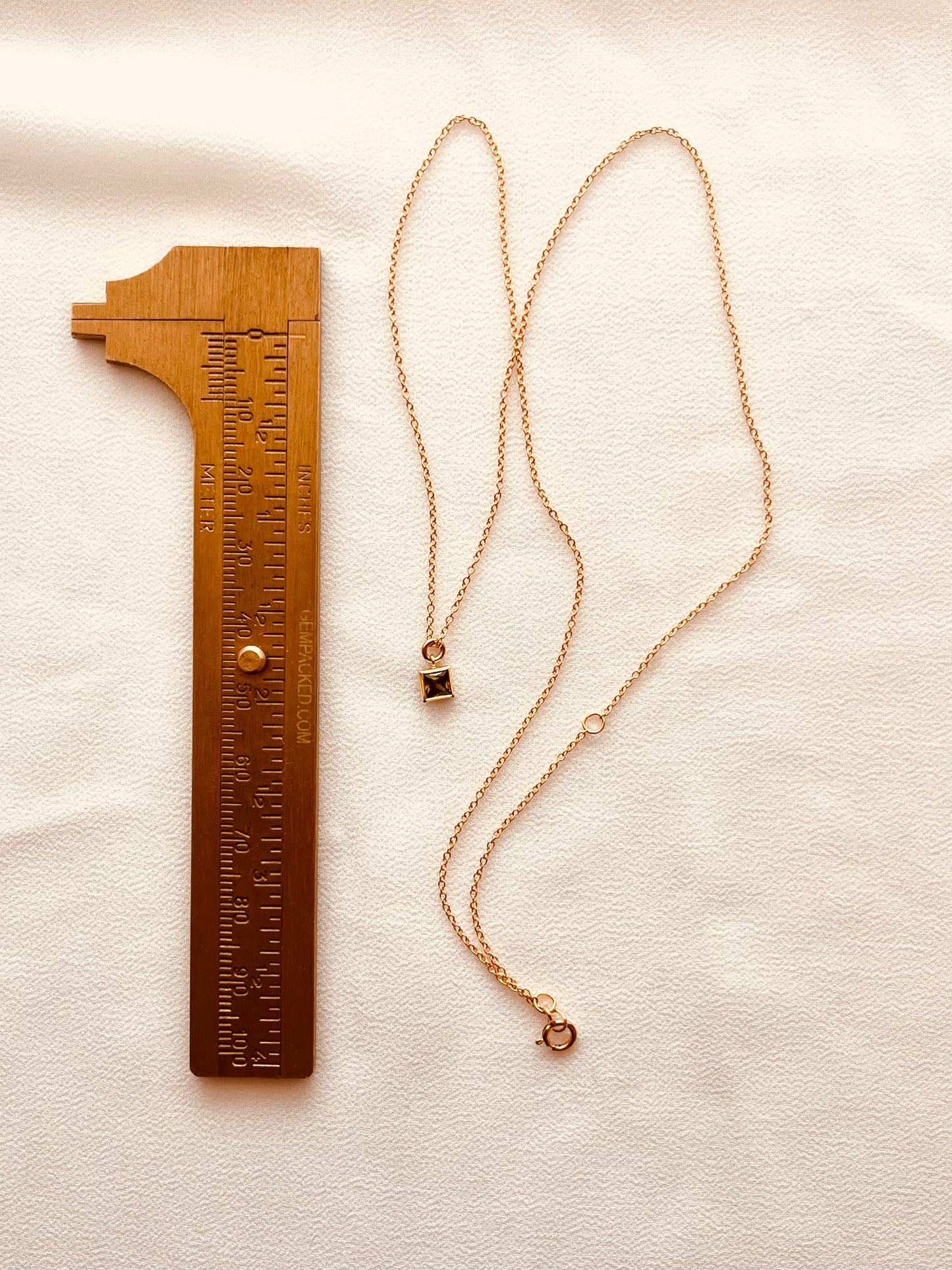 Tiny Peridot Necklace | August Birthstone | 14K Gold Filled Jewelry