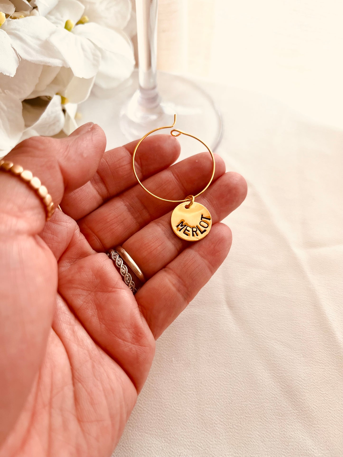 Personalized Wine Charm - Gold