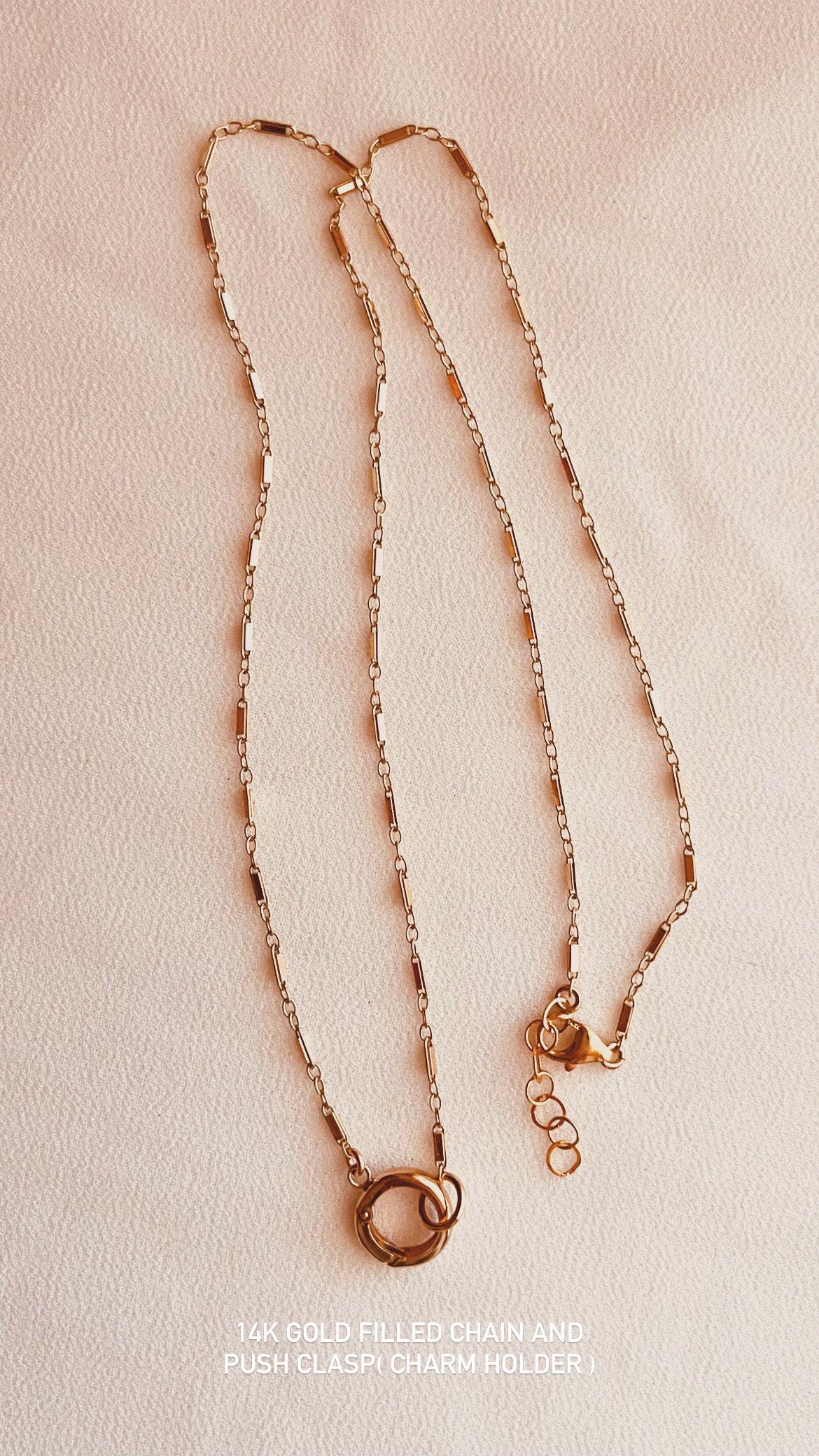 charm holder necklace, gold filled necklace, 14k gold filled jewelry, personalized necklace, dainty gold necklace, layering necklace, handmade jewelry, everyday necklace, minimalist jewelry, charm necklace, custom necklace, gift for her, holiday gift ideas, christmas gift, birthday gift, anniversary gift, pet lover jewelry, paw charm, pearl drop, initial tag, coco wagner design, made in wyoming, mountain studio jewelry