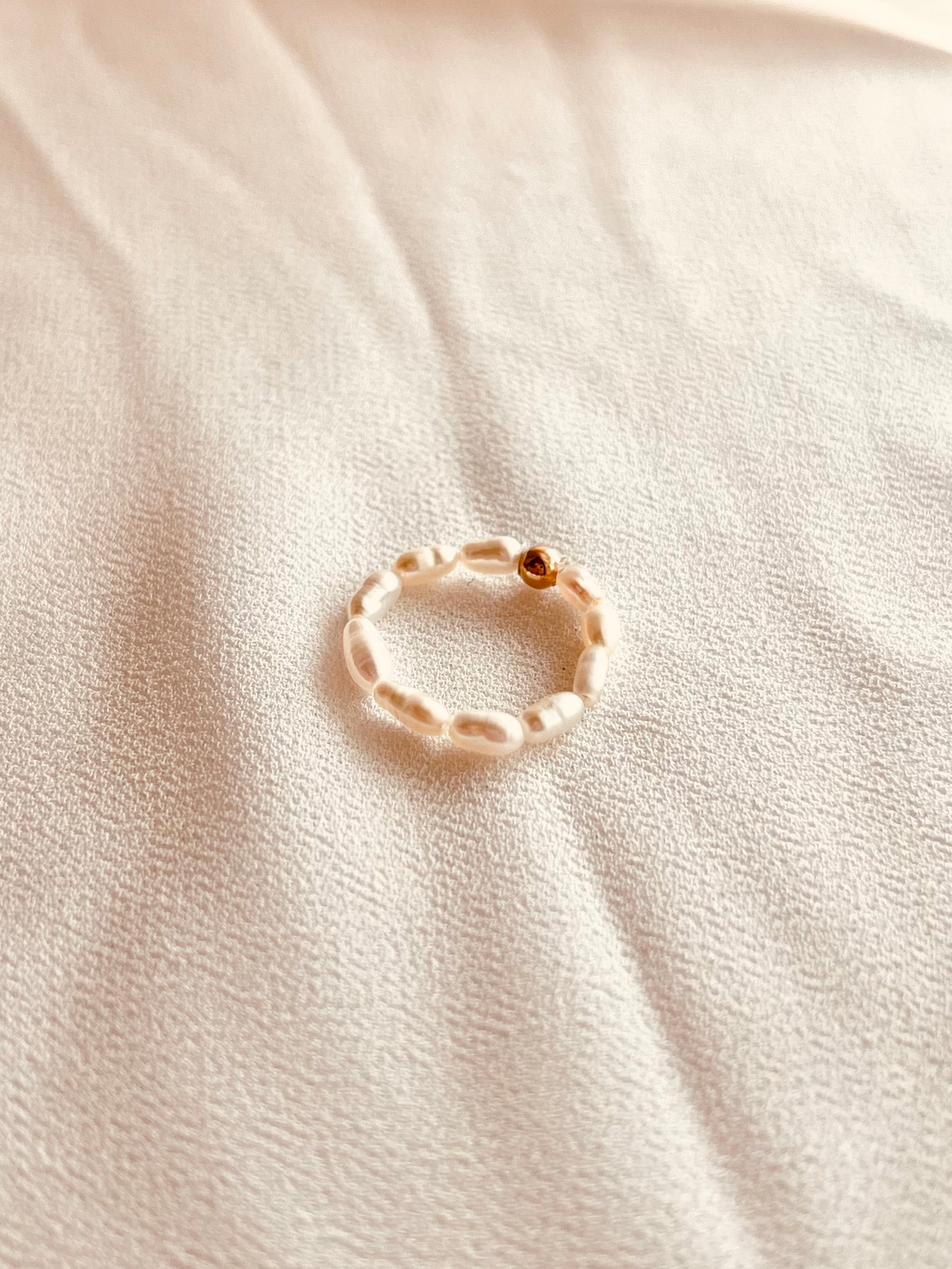 Freshwater Rice Pearl Stretch Ring | Custom Fit Pearl Ring