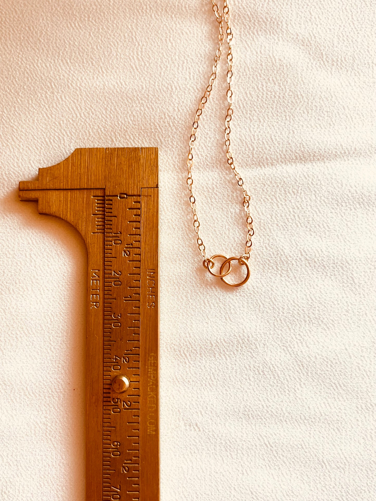14K Solid Gold Connected Links Choker Necklace, Minimalist Jewelry, Meaningful Gift for Her