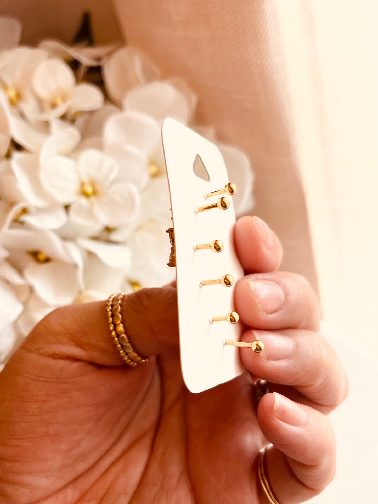 GOLD screw-on ball back stud earrings