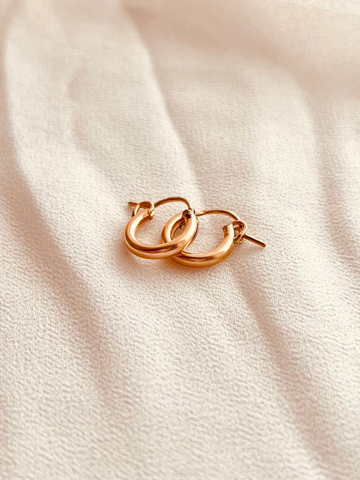 14K Gold Filled Hoop Earrings | Waterproof Customizable Charm Hoops