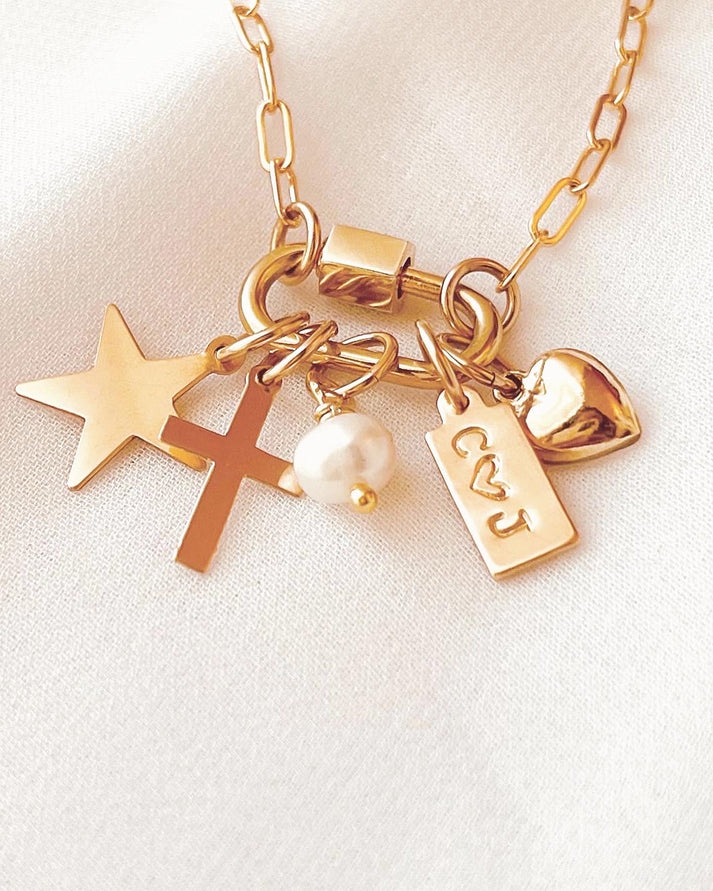 Custom Charm Necklace, Gold Filled Chain, Design Your Own Necklace, Carabiner Clasp Necklace, Personalized Gift, Paperclip Charm Necklace, Holidays Gift Ideas, Christmas Gifts, Gift For Her, Monogram and Name, Simple and Dainty, Custom Jewelry, Personalized Gifts, Charm Necklace, Initial Jewelry, Perfect Gift for Mom,