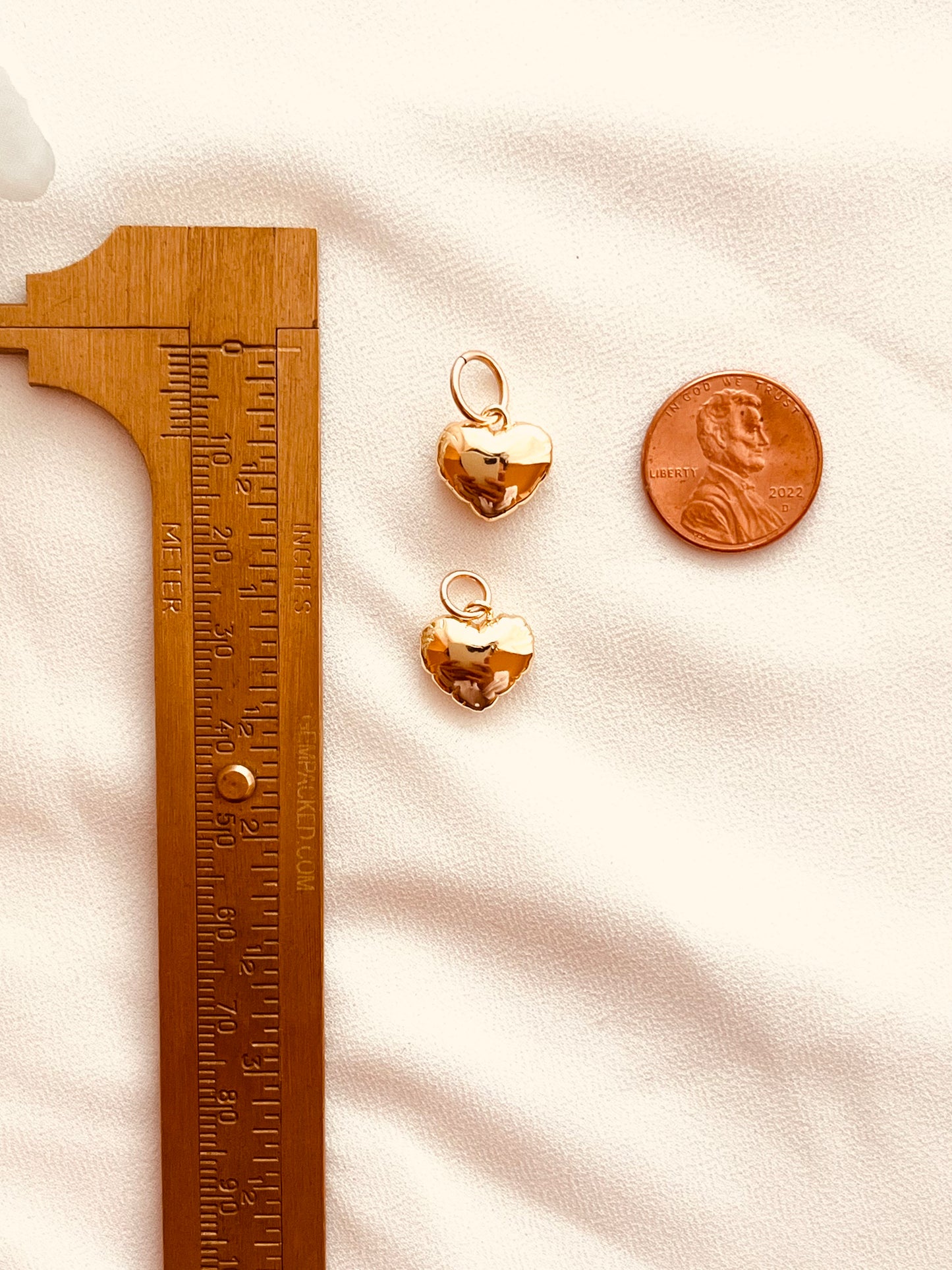 Gold Balloon Heart Charm