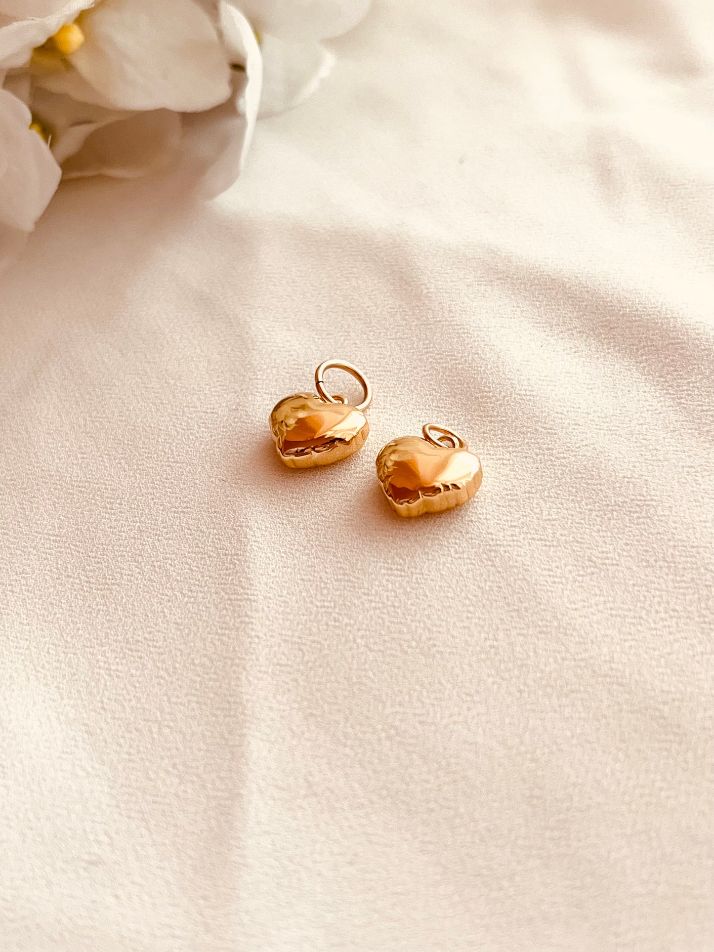 Gold Balloon Heart Charm