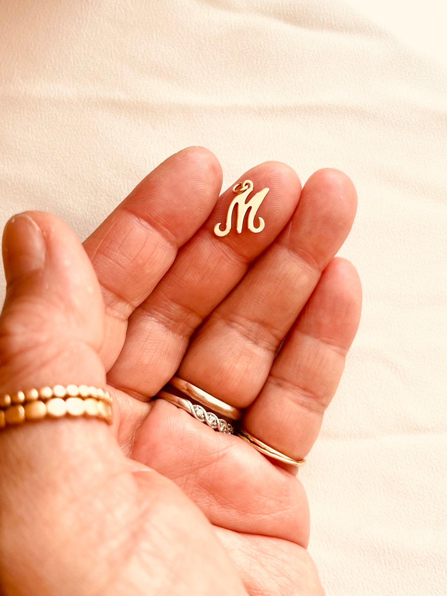 Script Initial Charm | Personalized Letter Pendant | 14K Gold Filled | Add-On Charm