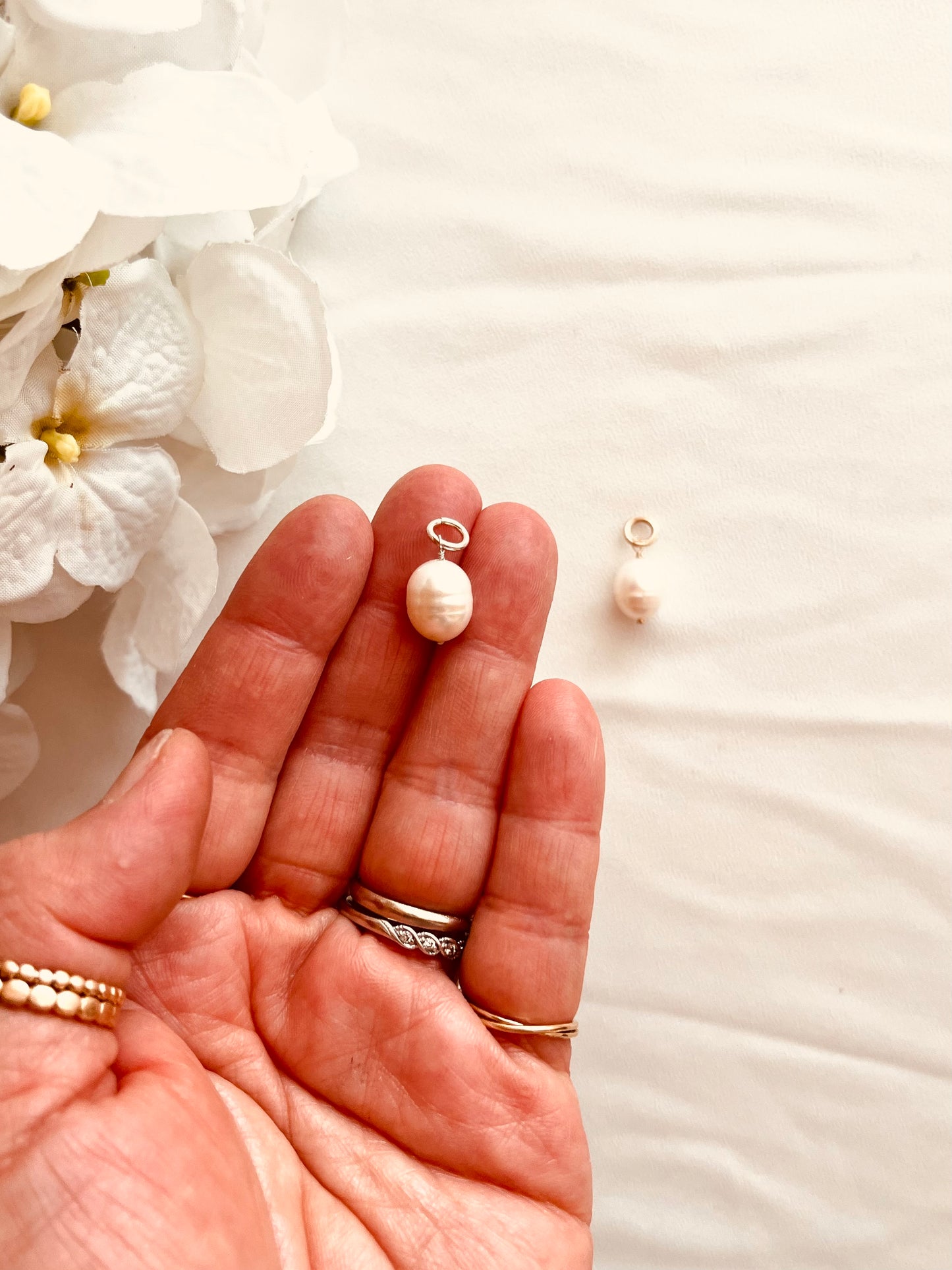 Freshwater Pearl Charm | 14K Gold Filled / Sterling Silver Add-On