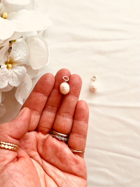 Freshwater Pearl Charm Add-On | 14k Gold Filled or Sterling Silver