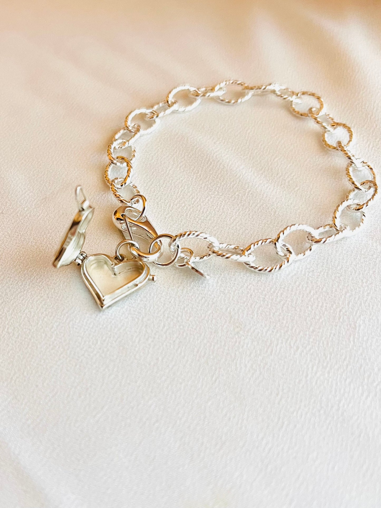 Heart Locket Charm Bracelet – Dainty Gold Love Charm Bracelet