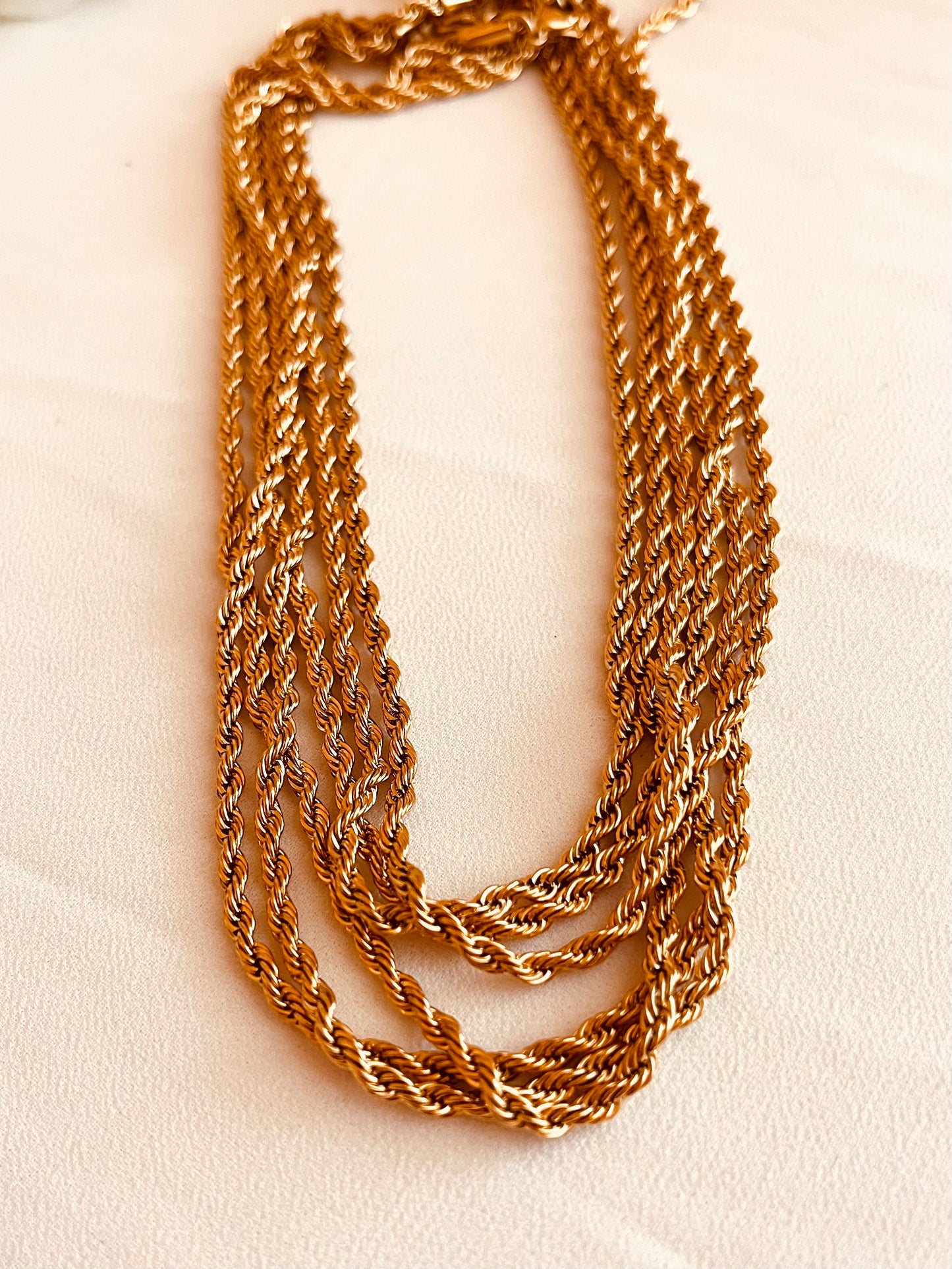 Gold Rope Chain Necklace 3mm – Waterproof Tarnish Resistant Twist Chain
