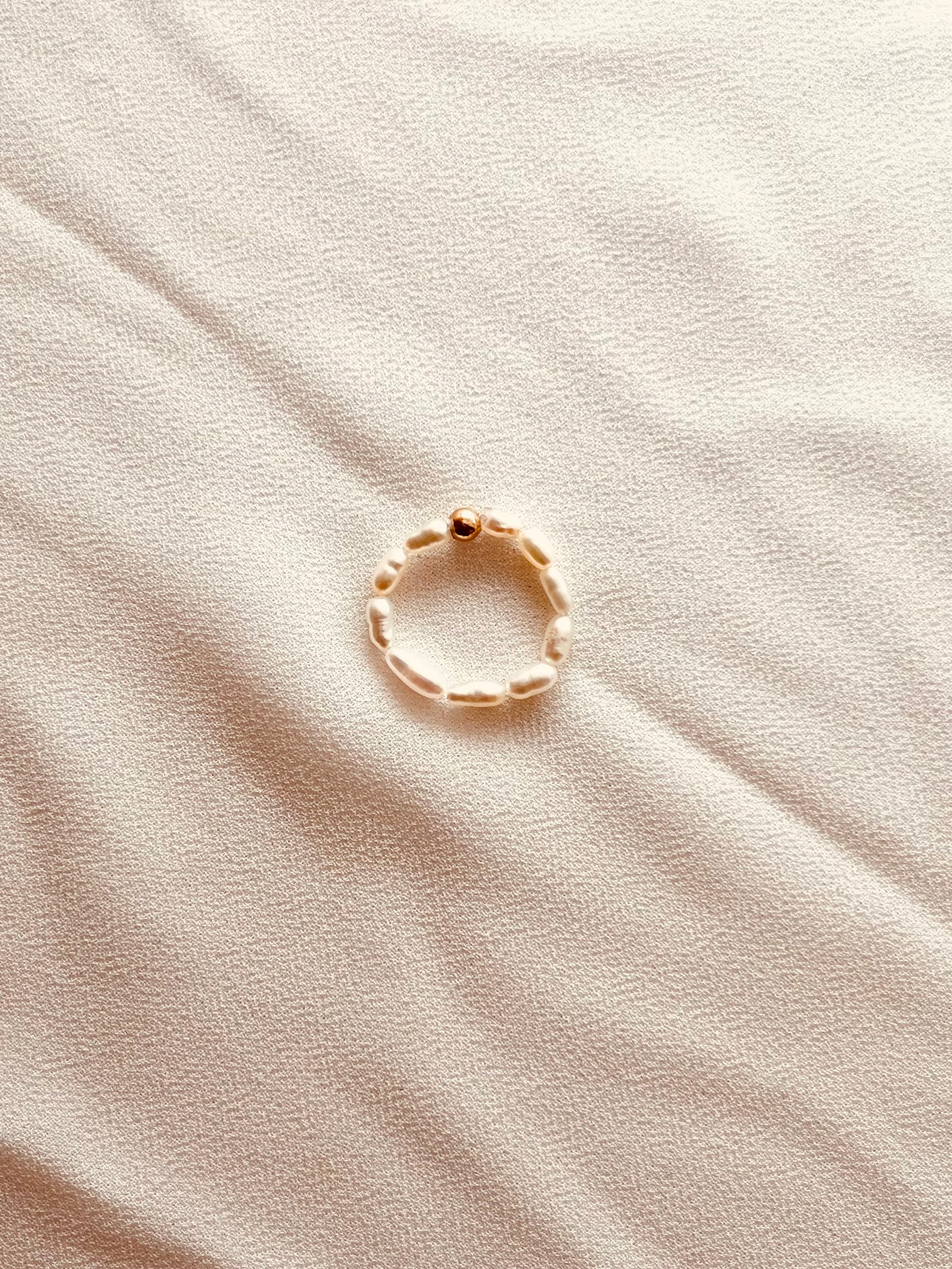 Freshwater Rice Pearl Stretch Ring | Custom Fit Pearl Ring