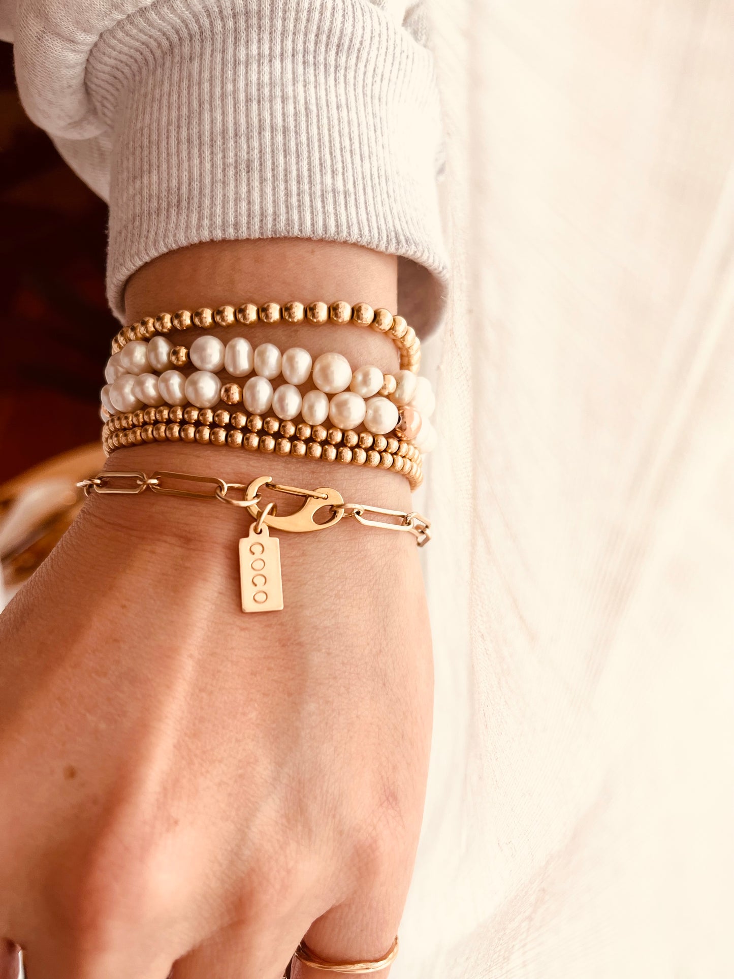 Personalized Tag Bracelet – Minimal Everyday Chain Bracelet